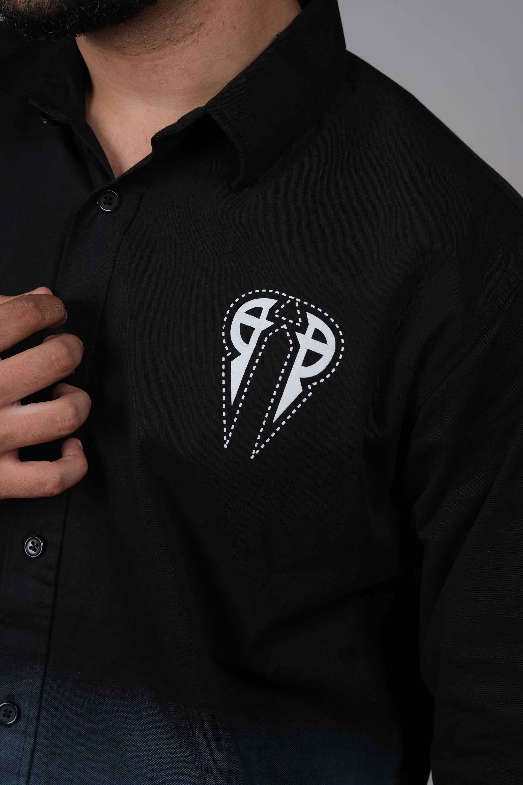 Men's Ombre Black-Blue Cotton Shirt | Stylish Casual Wear