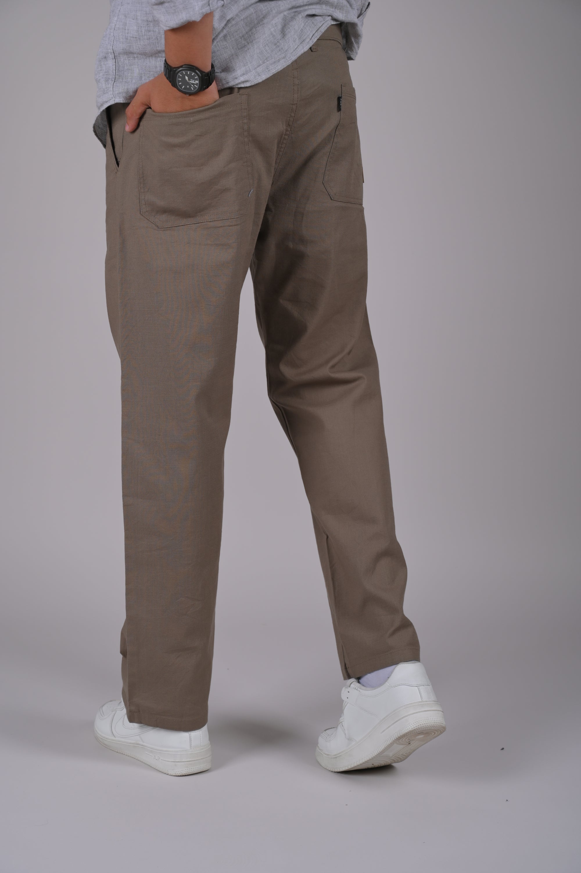 Camel Drawstring Relaxed Fit Pants