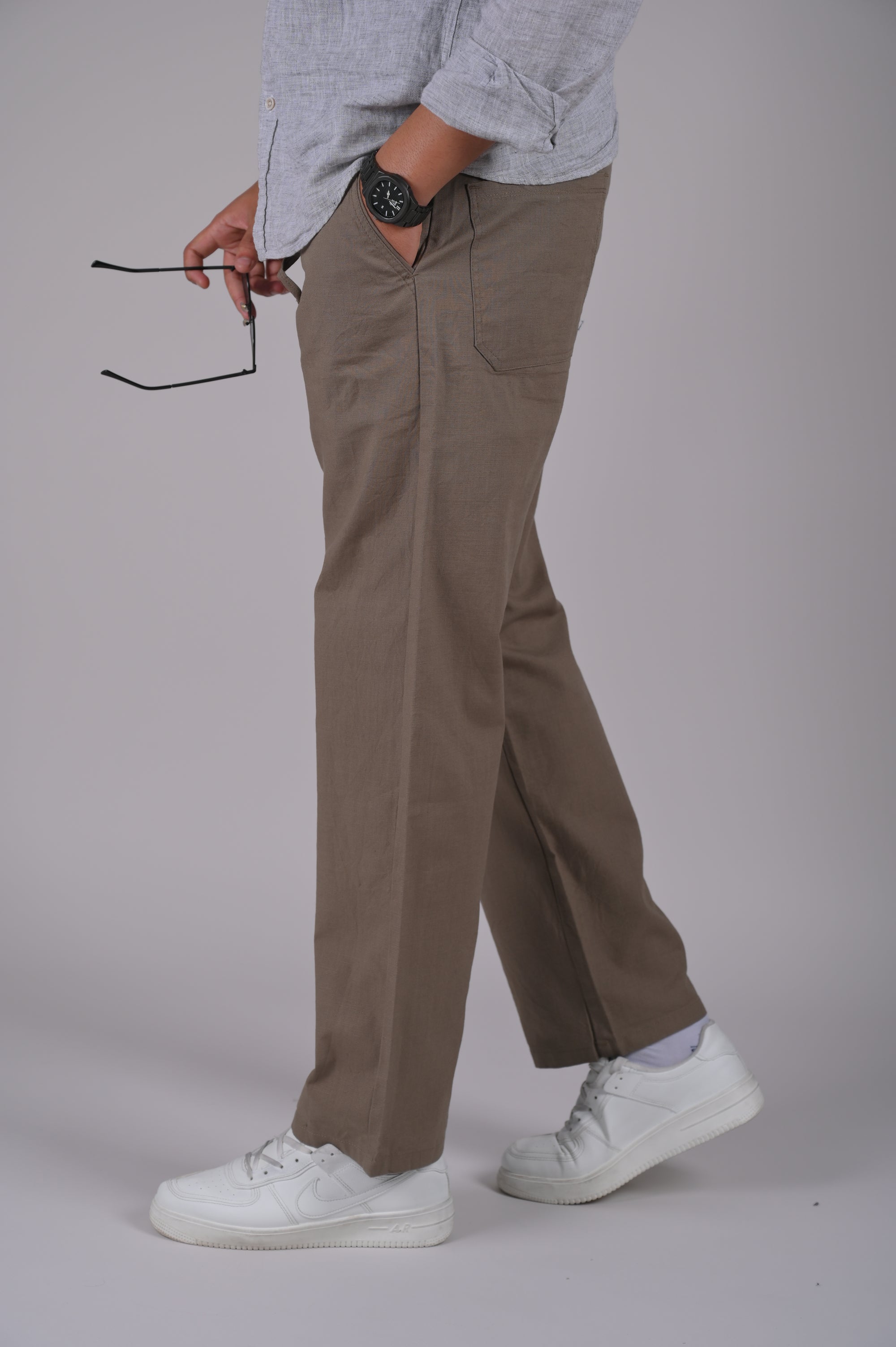 Camel Drawstring Relaxed Fit Pants