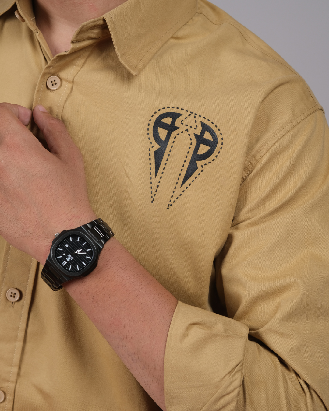 Men's Ombre Tan-Brown Cotton Shirt | Stylish Casual Wear