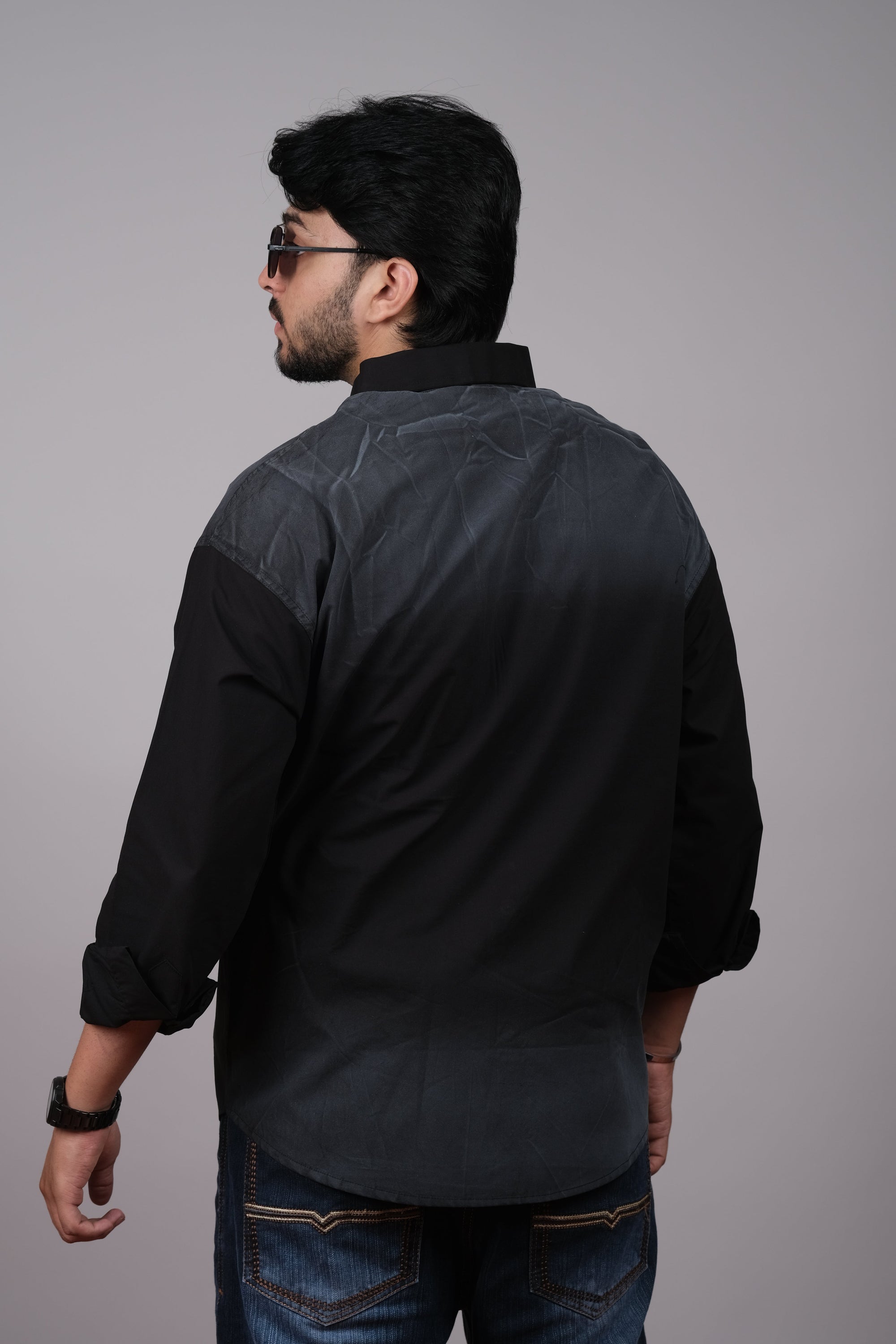 Black and Grey Colorblock New York Shirt
