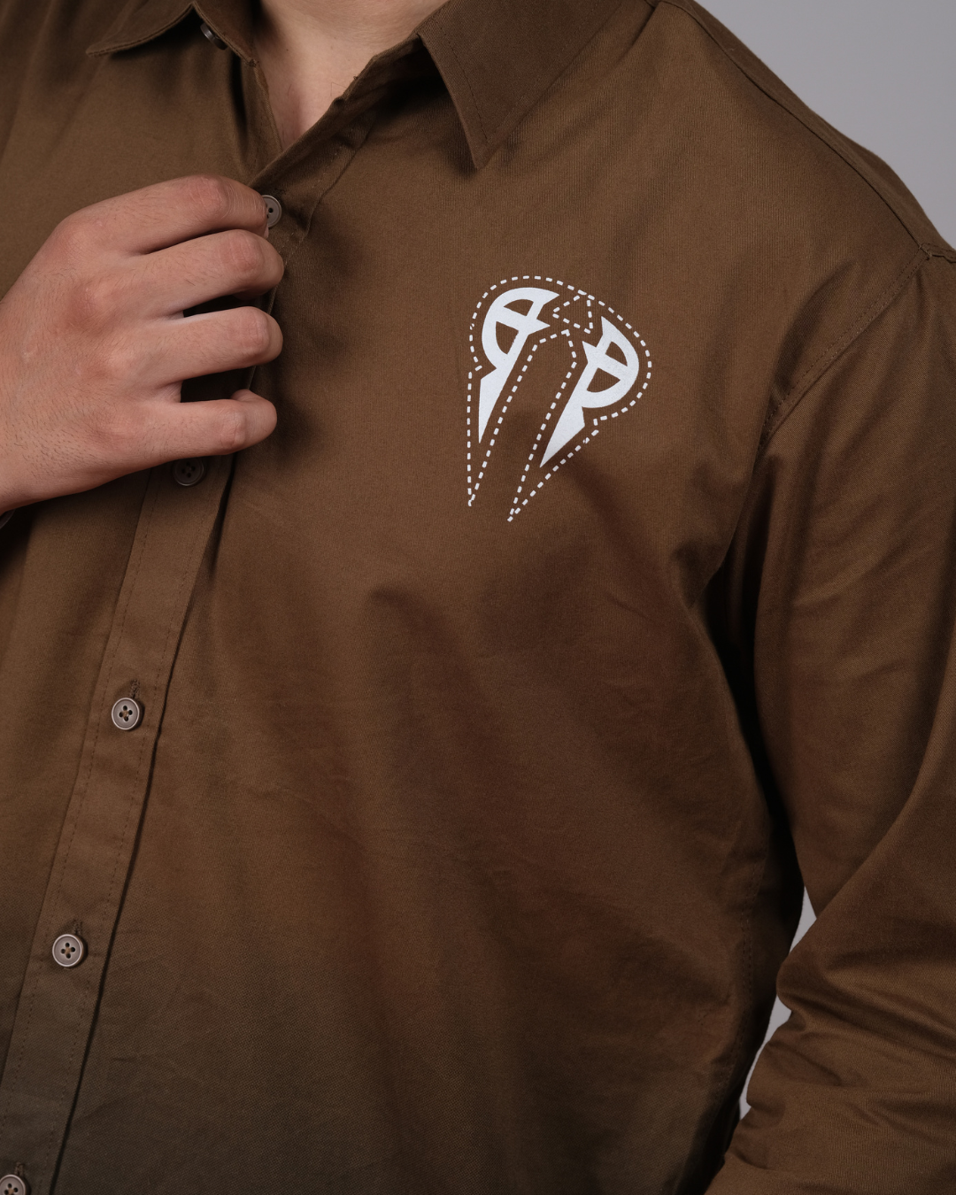 Men's Ombre Brown-Dark Brown Cotton Shirt | Casual Style