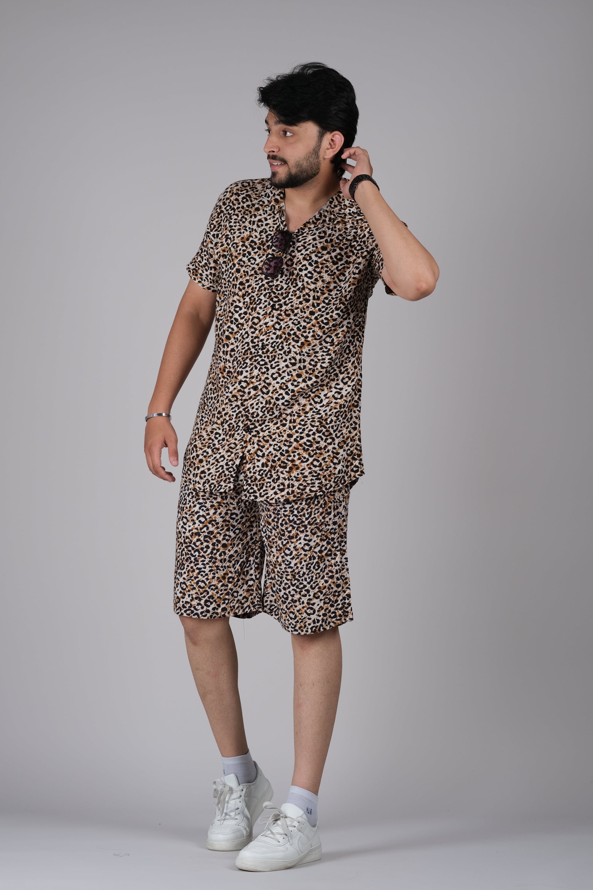 Men's Floral Grey Co-Ord Set