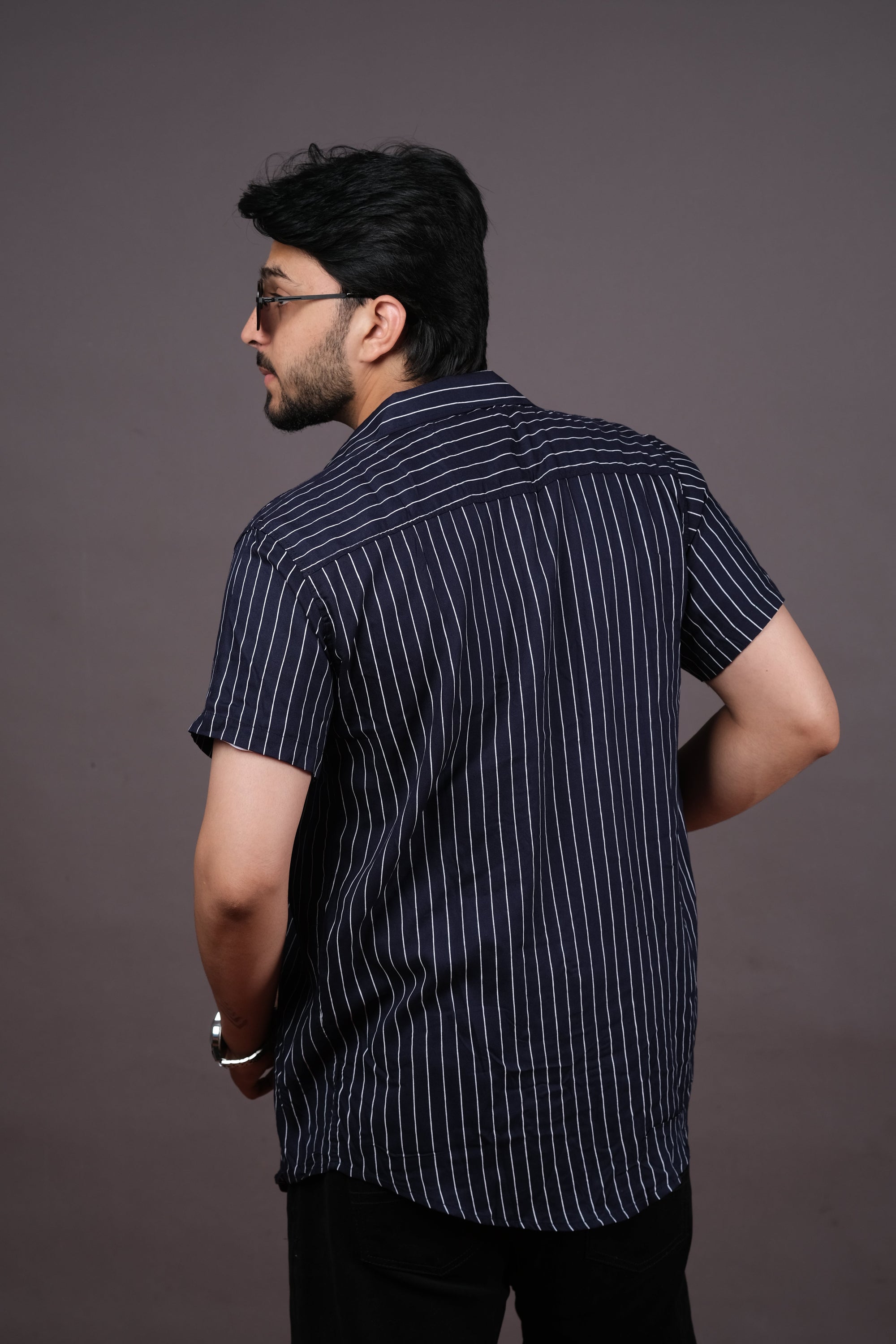 Classic Black and White Striped Mens