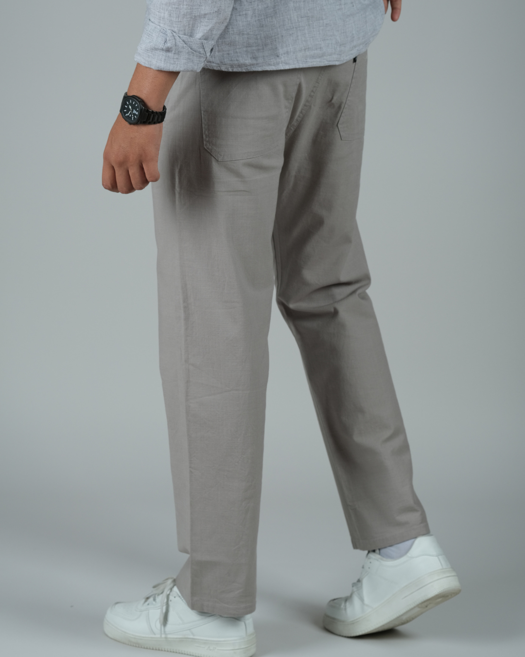 White Drawstring Relaxed Fit Pants