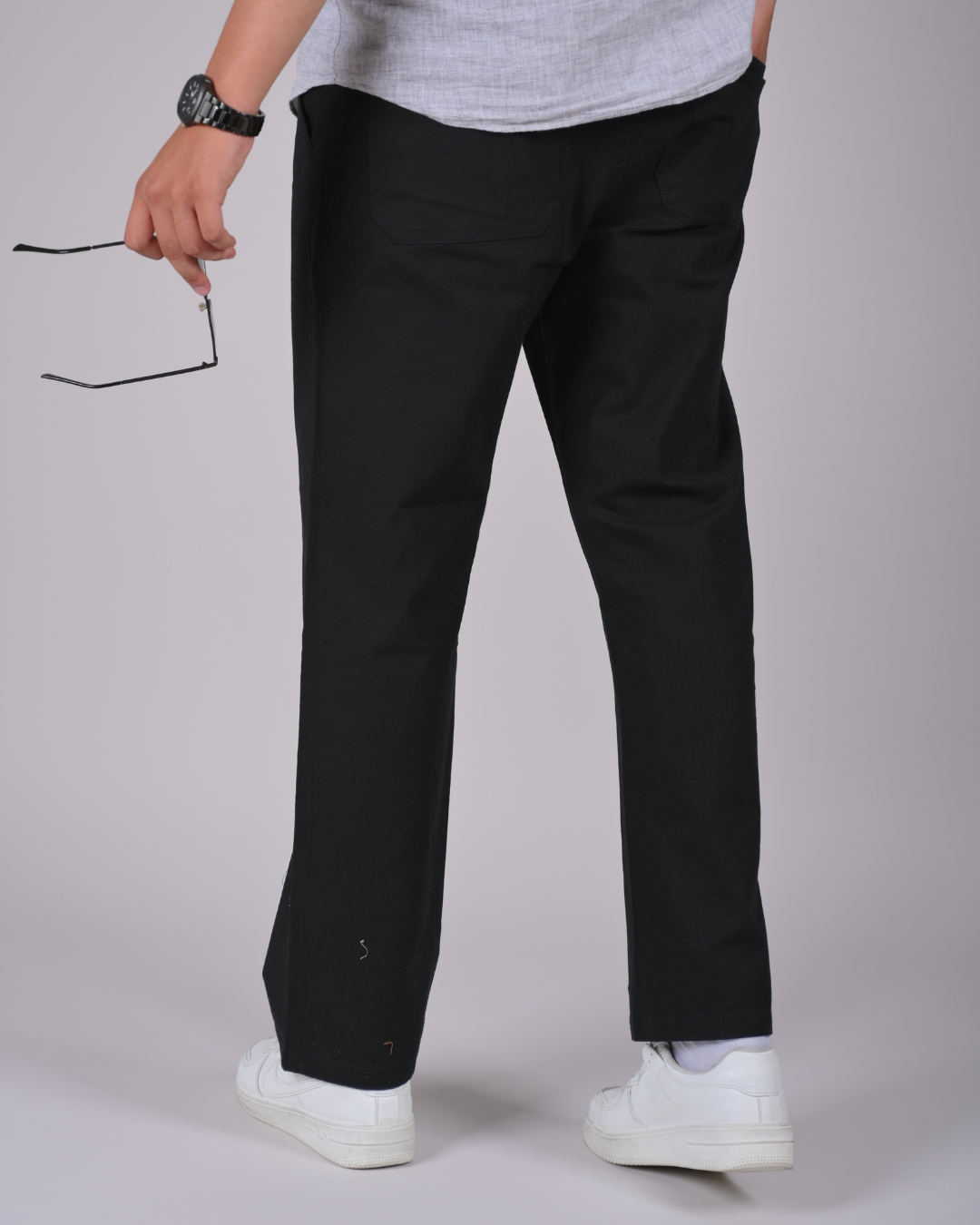 Black Drawstring Relaxed Fit Pants