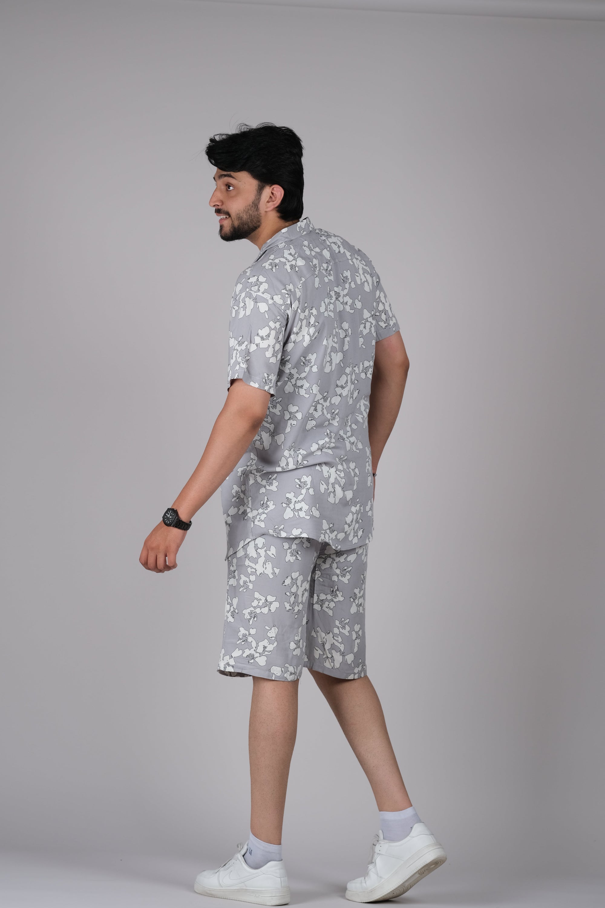 Men's Brushstroke Print Co-Ord Set