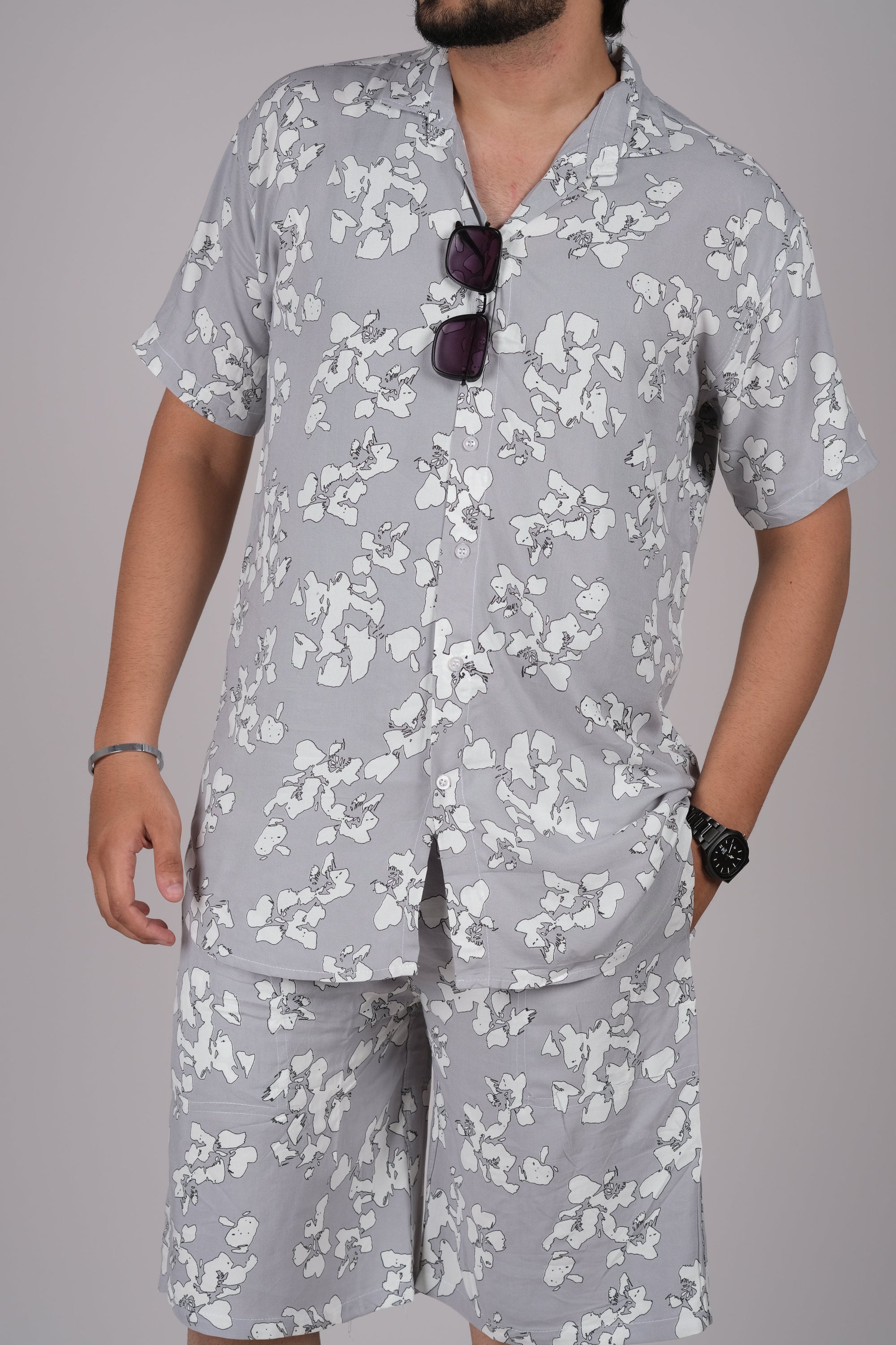 Men's Brushstroke Print Co-Ord Set