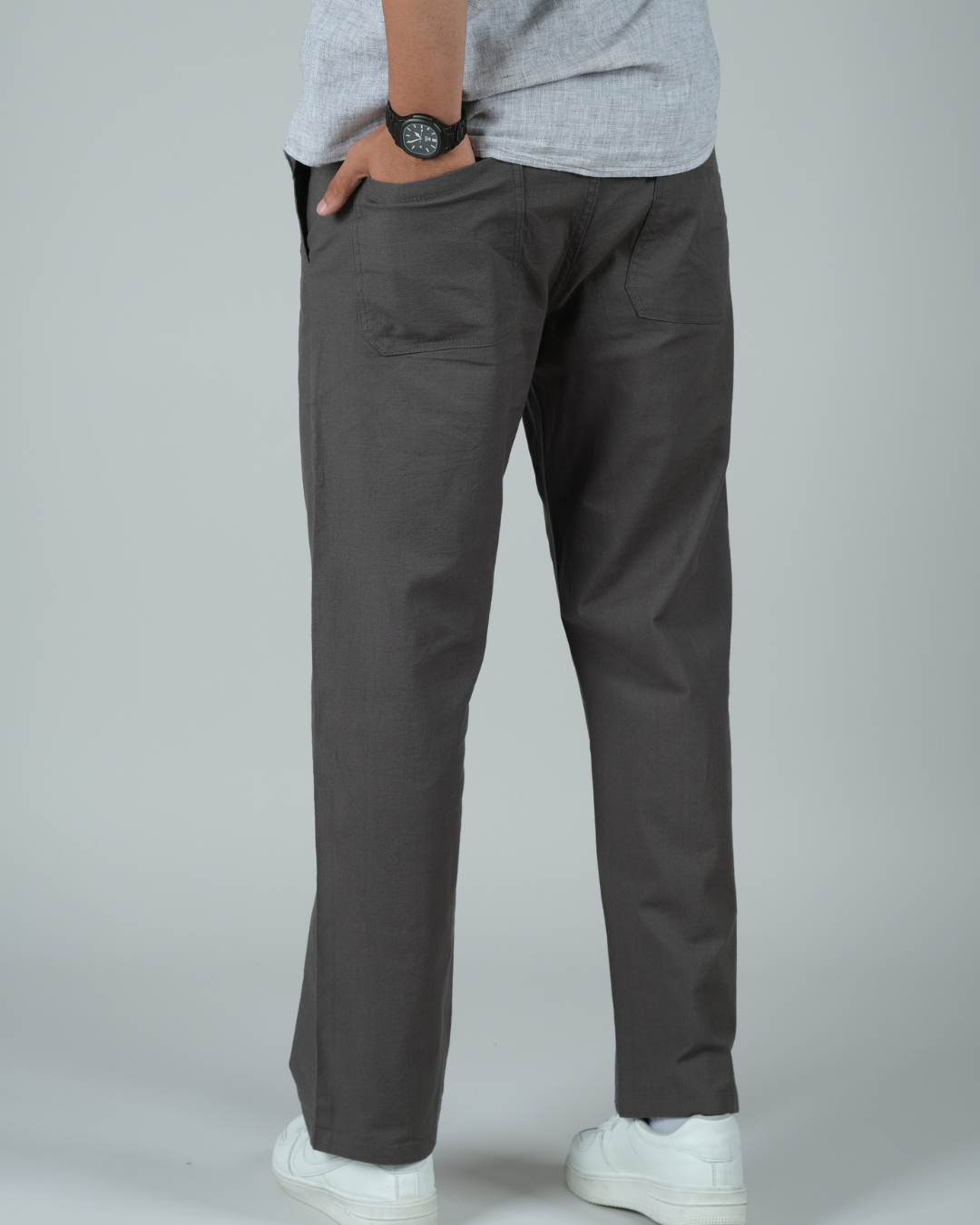 Dark Grey Drawstring Relaxed Fit Pants