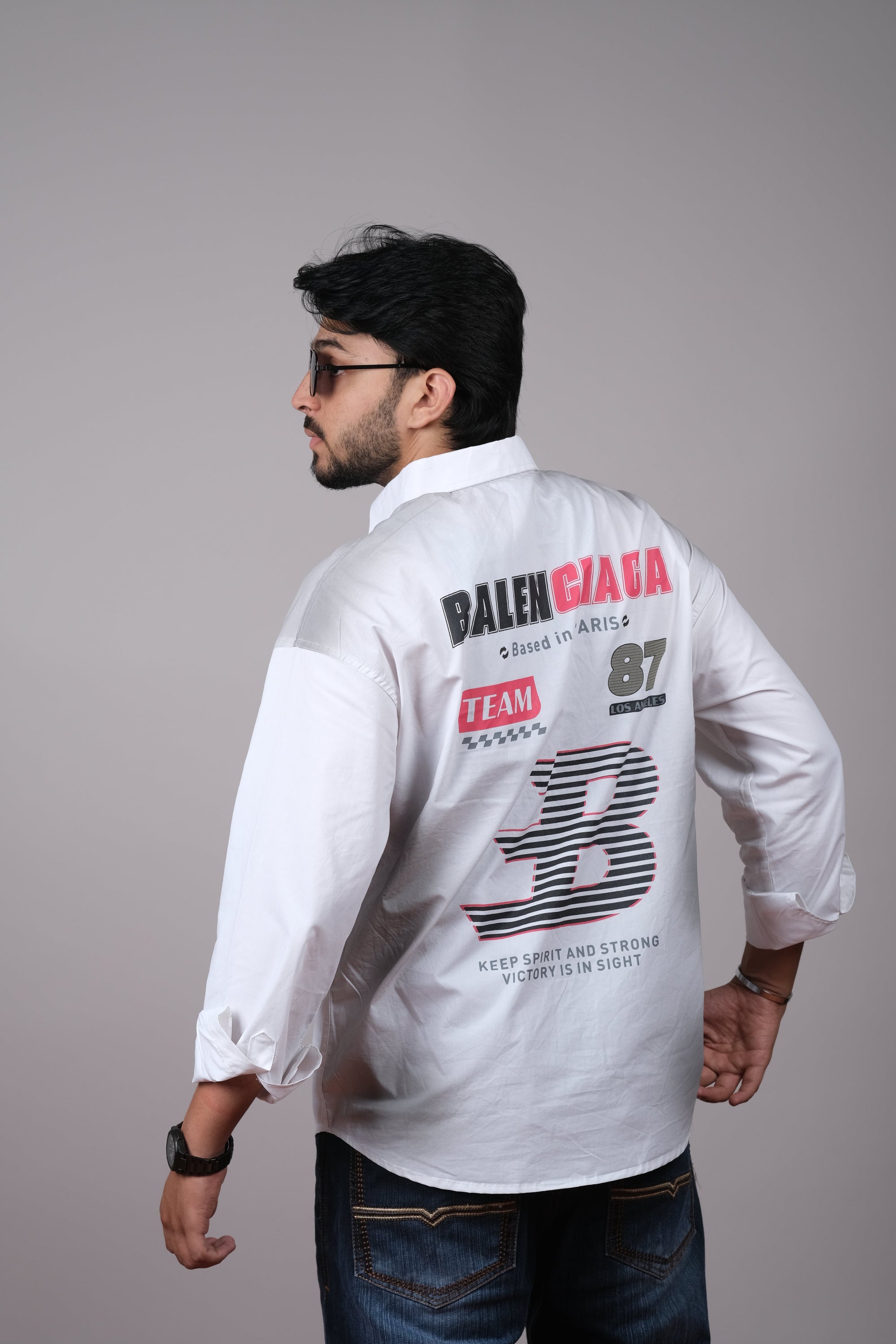 White Designer Cotton Shirt for Mens