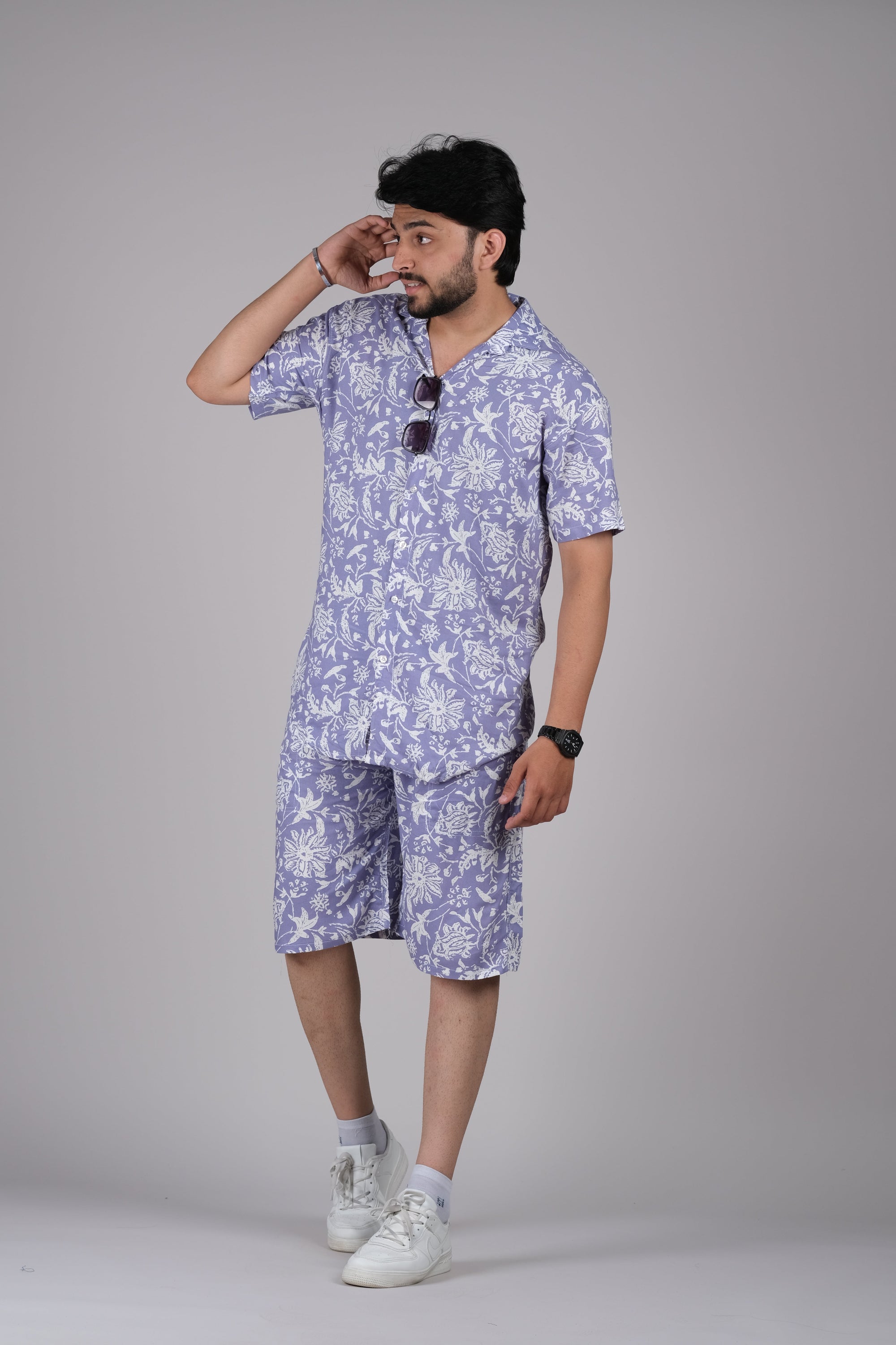 Men's Purple Floral Co-Ord Set