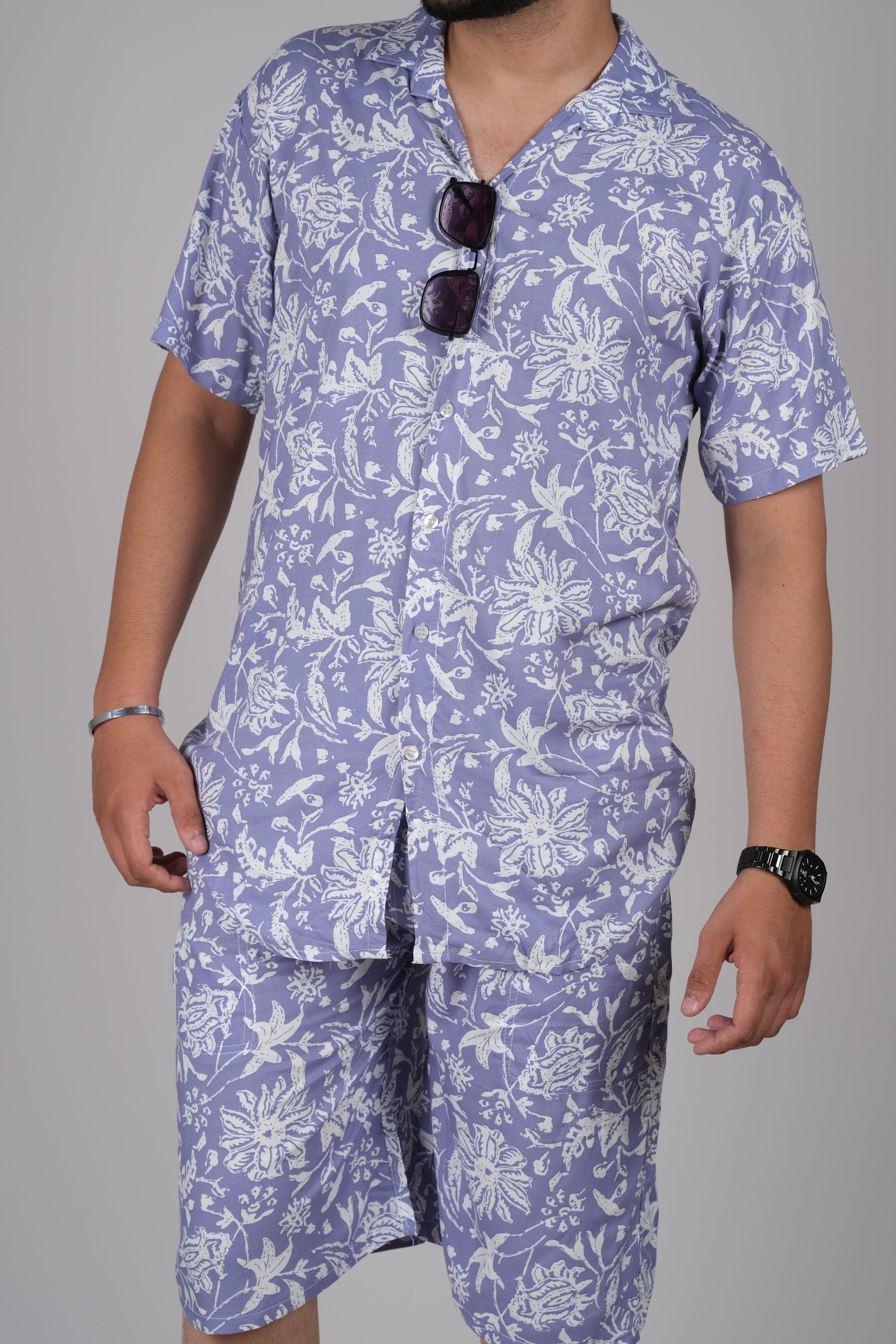 Men's Purple Floral Co-Ord Set