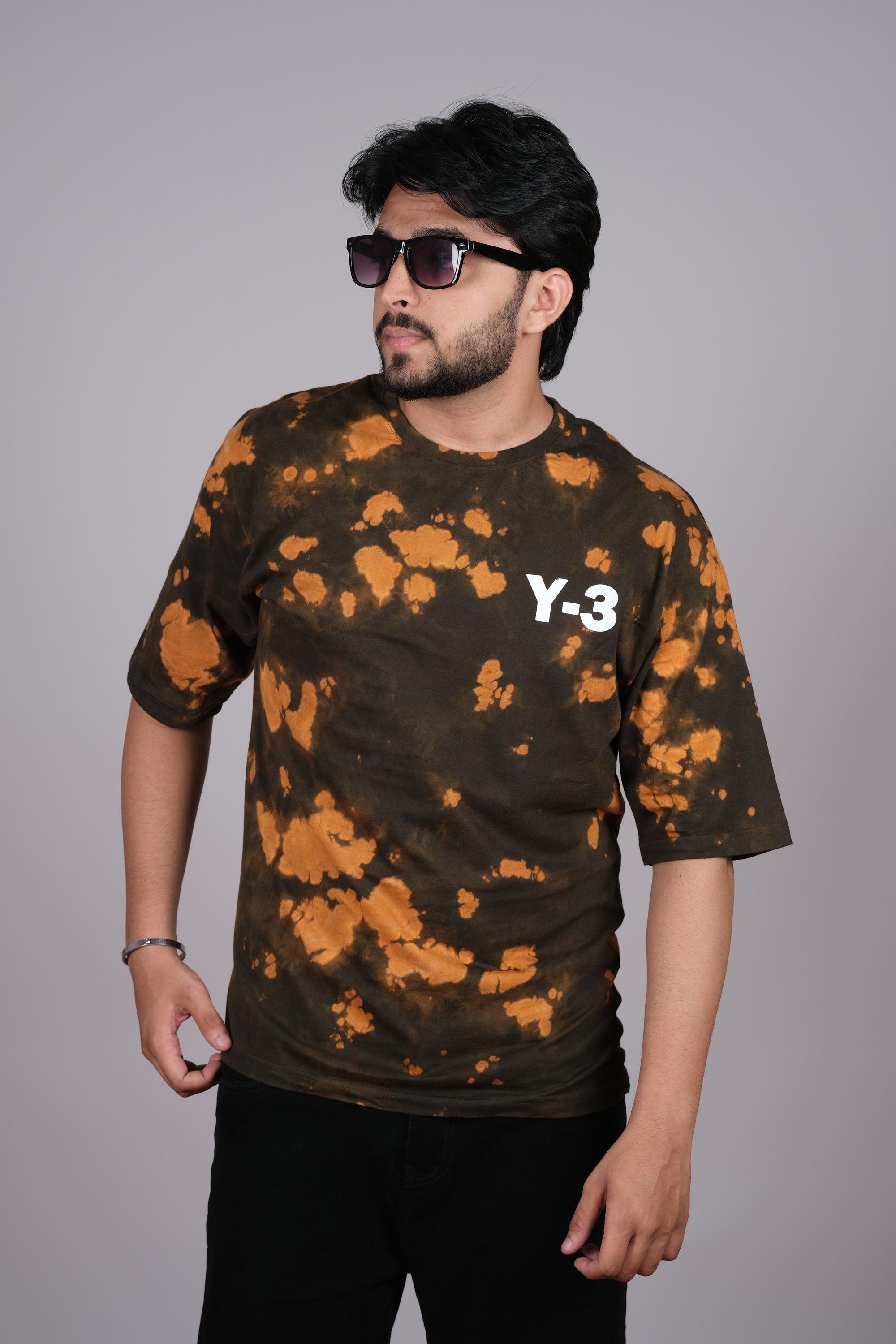 Vintage Black Orange Tie-Dye T Shirt