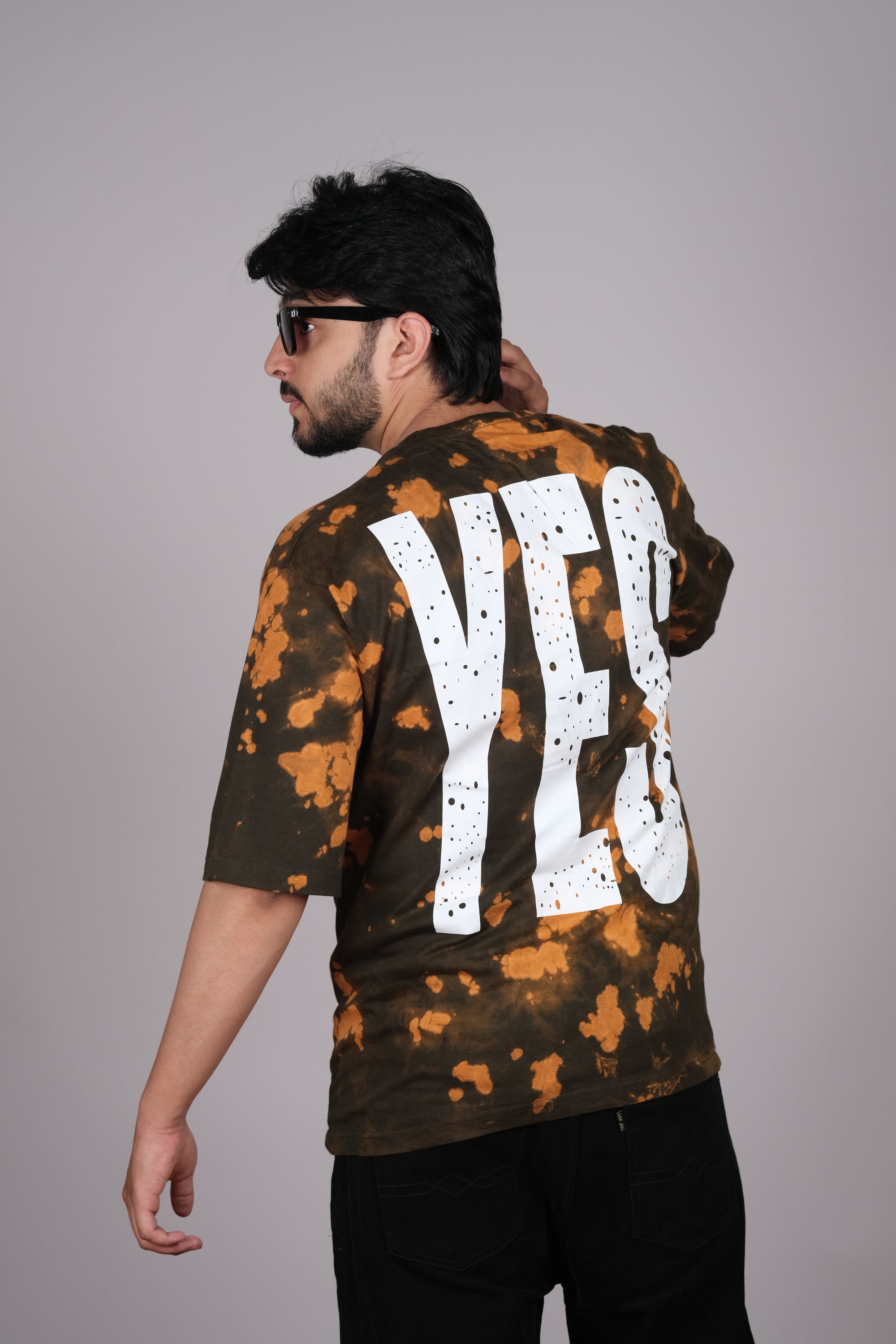 Vintage Black Orange Tie-Dye T Shirt