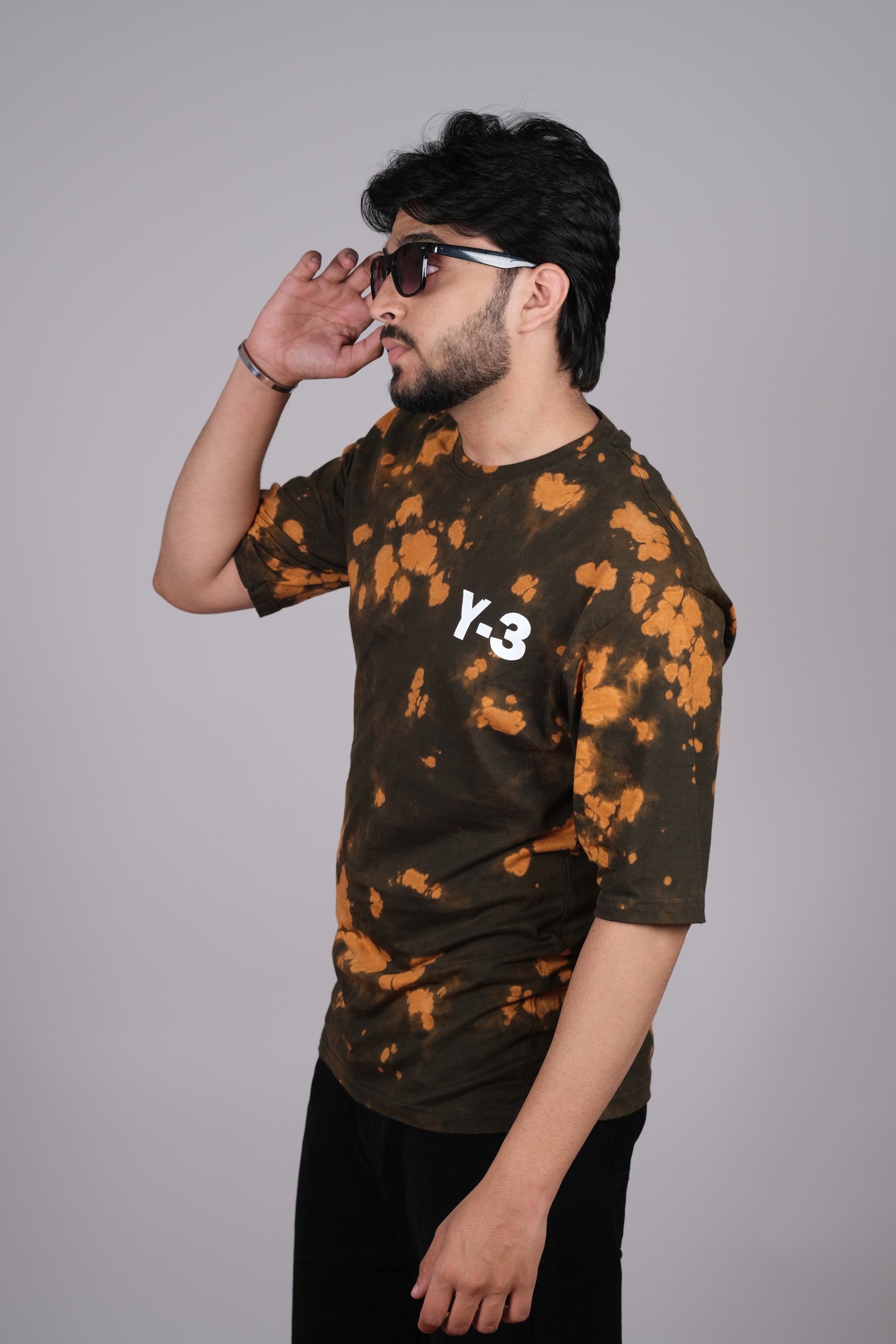 Vintage Black Orange Tie-Dye T Shirt