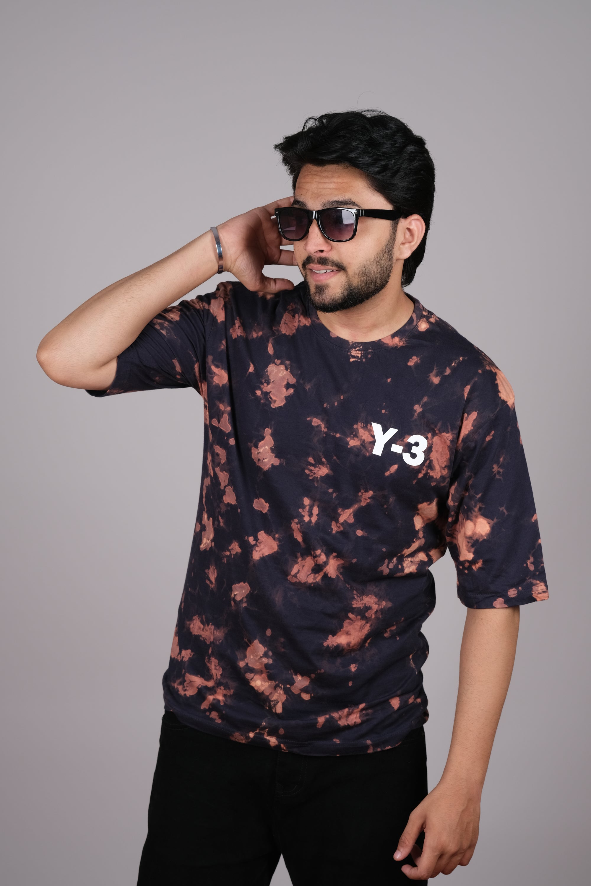 Vintage Black Orange Tie-Dye T Shirt