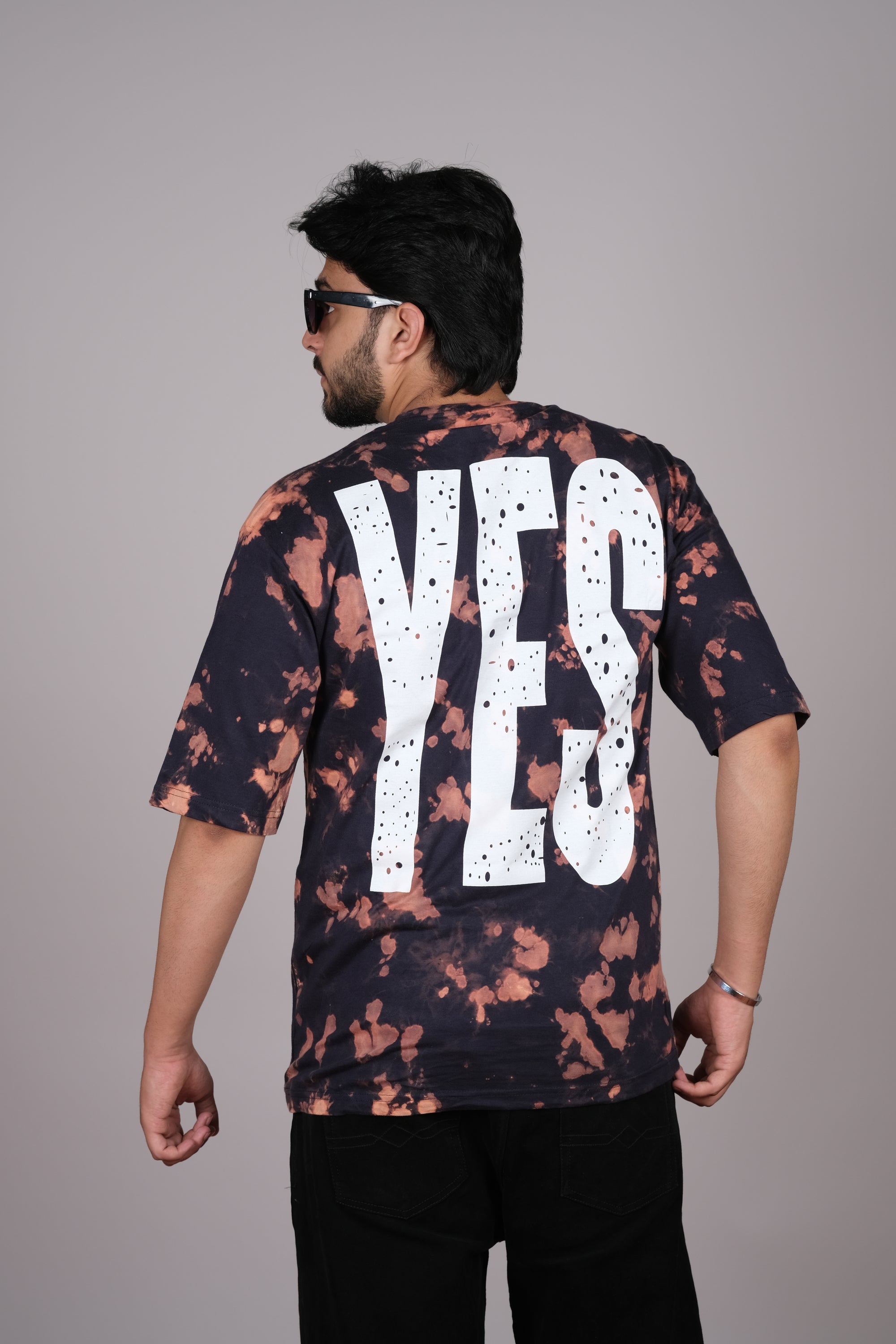 Vintage Black Orange Tie-Dye T Shirt