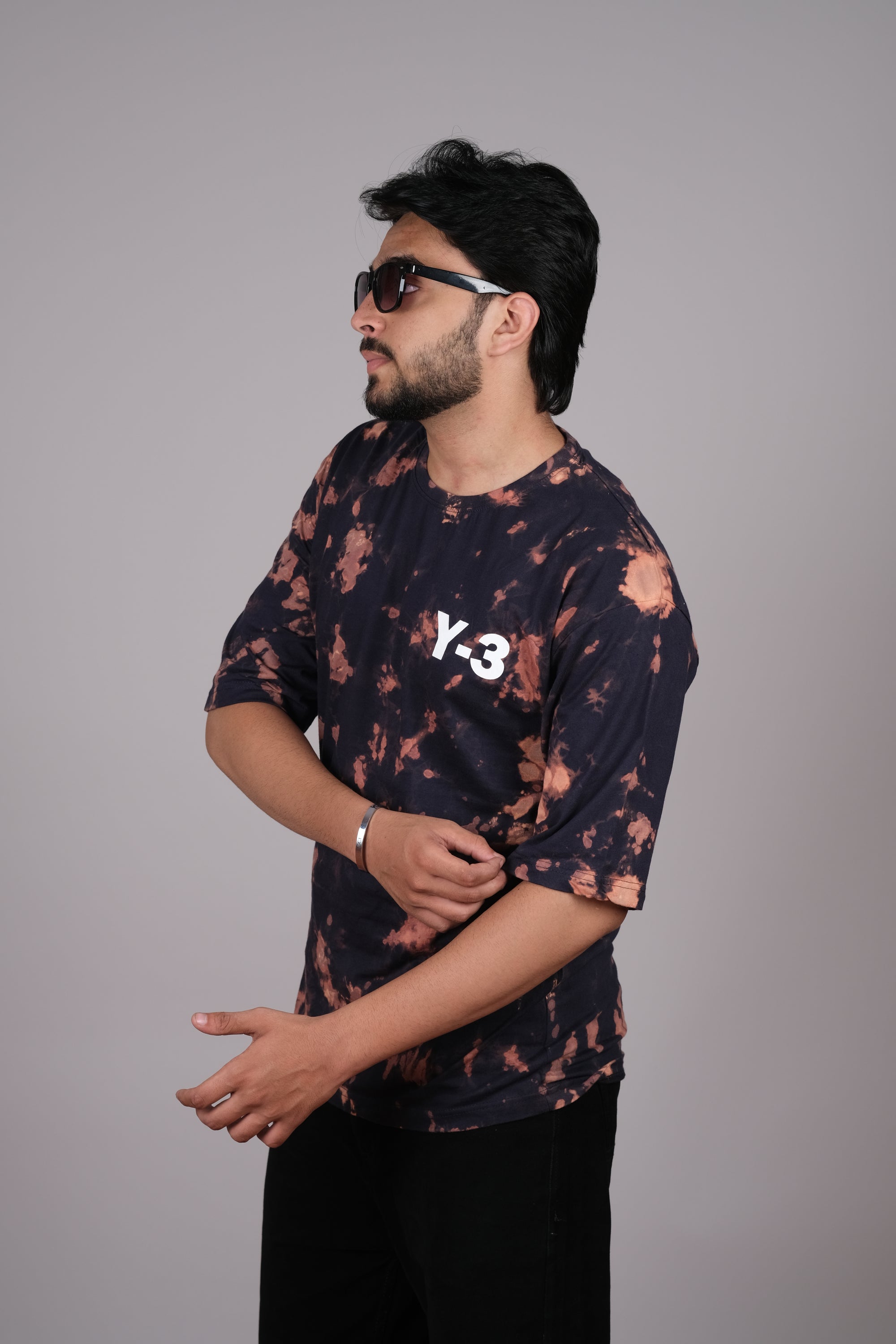 Vintage Black Orange Tie-Dye T Shirt