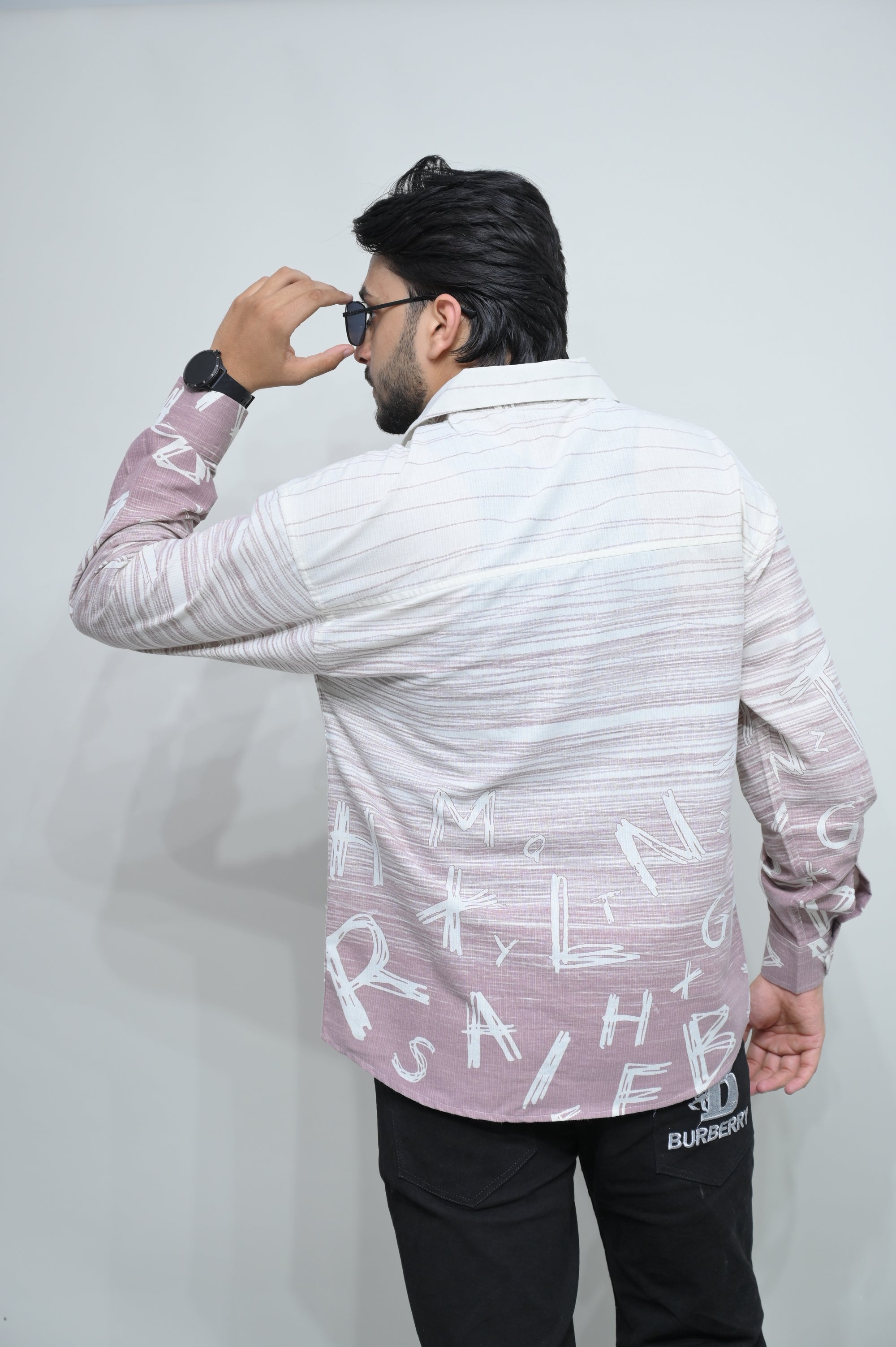 Urban Alphabet Print Casual Shirt