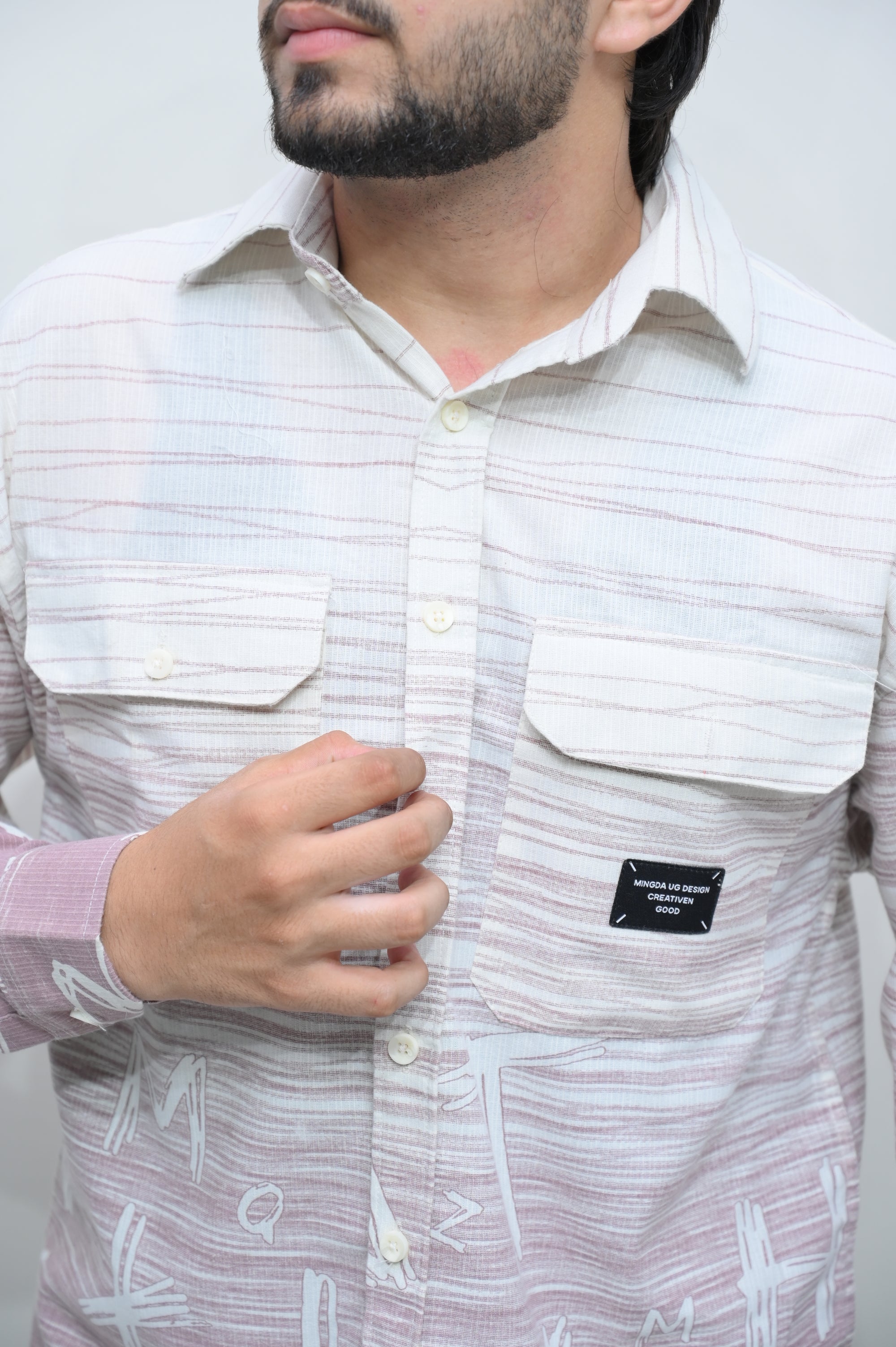 Urban Alphabet Print Casual Shirt