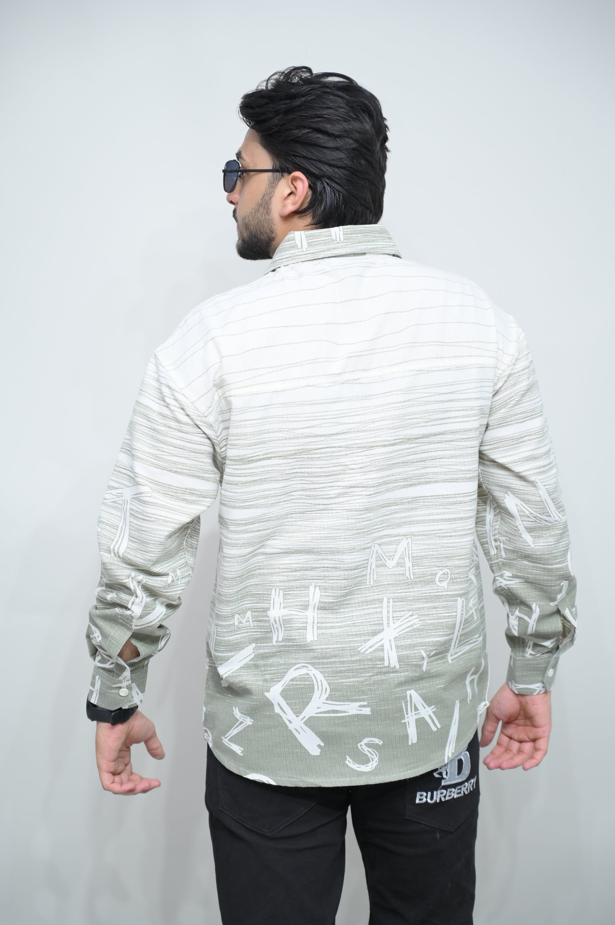 Urban Alphabet Print Casual Shirt