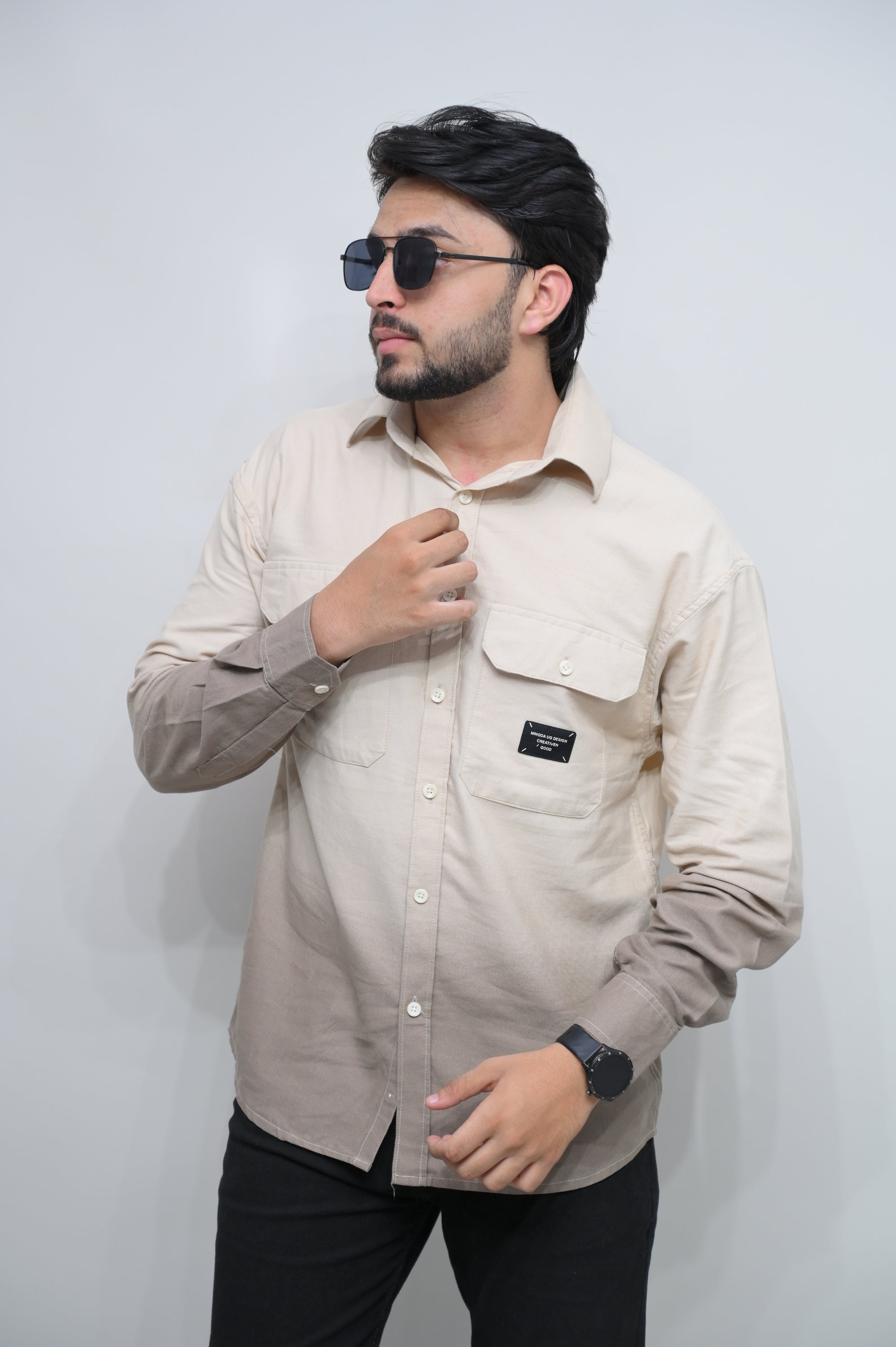 Dual Tone Gradient Casual Shirt