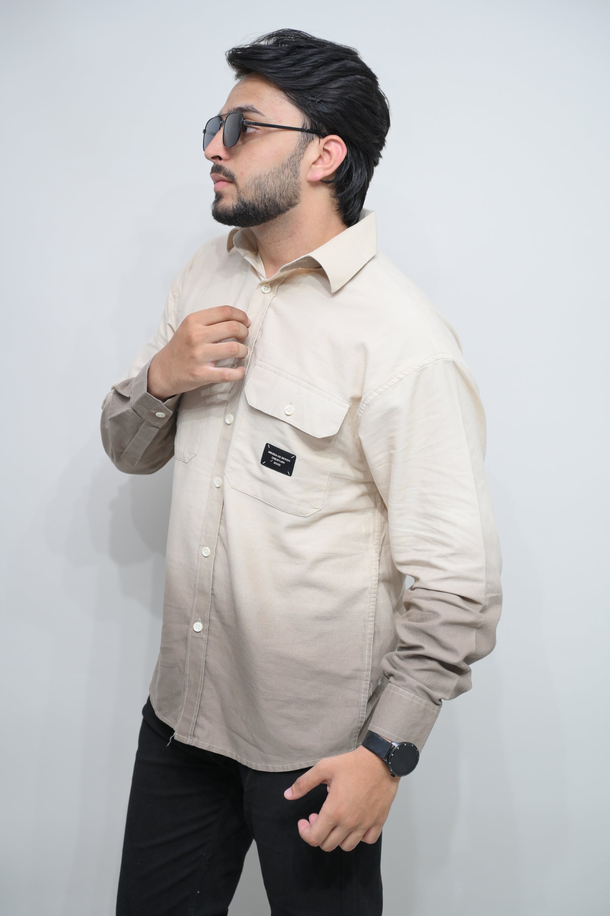 Dual Tone Gradient Casual Shirt