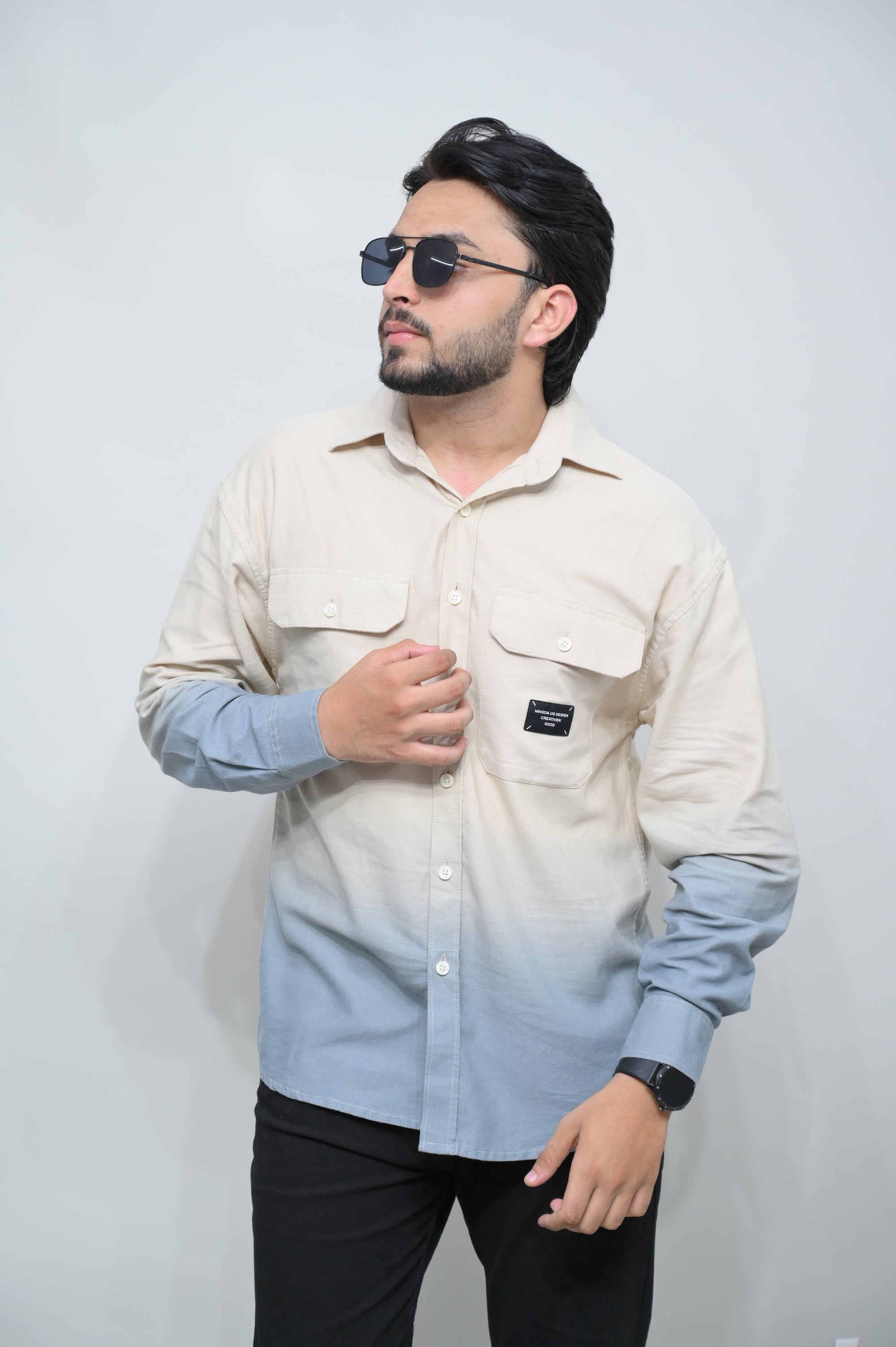 Dual Tone Gradient Casual Shirt