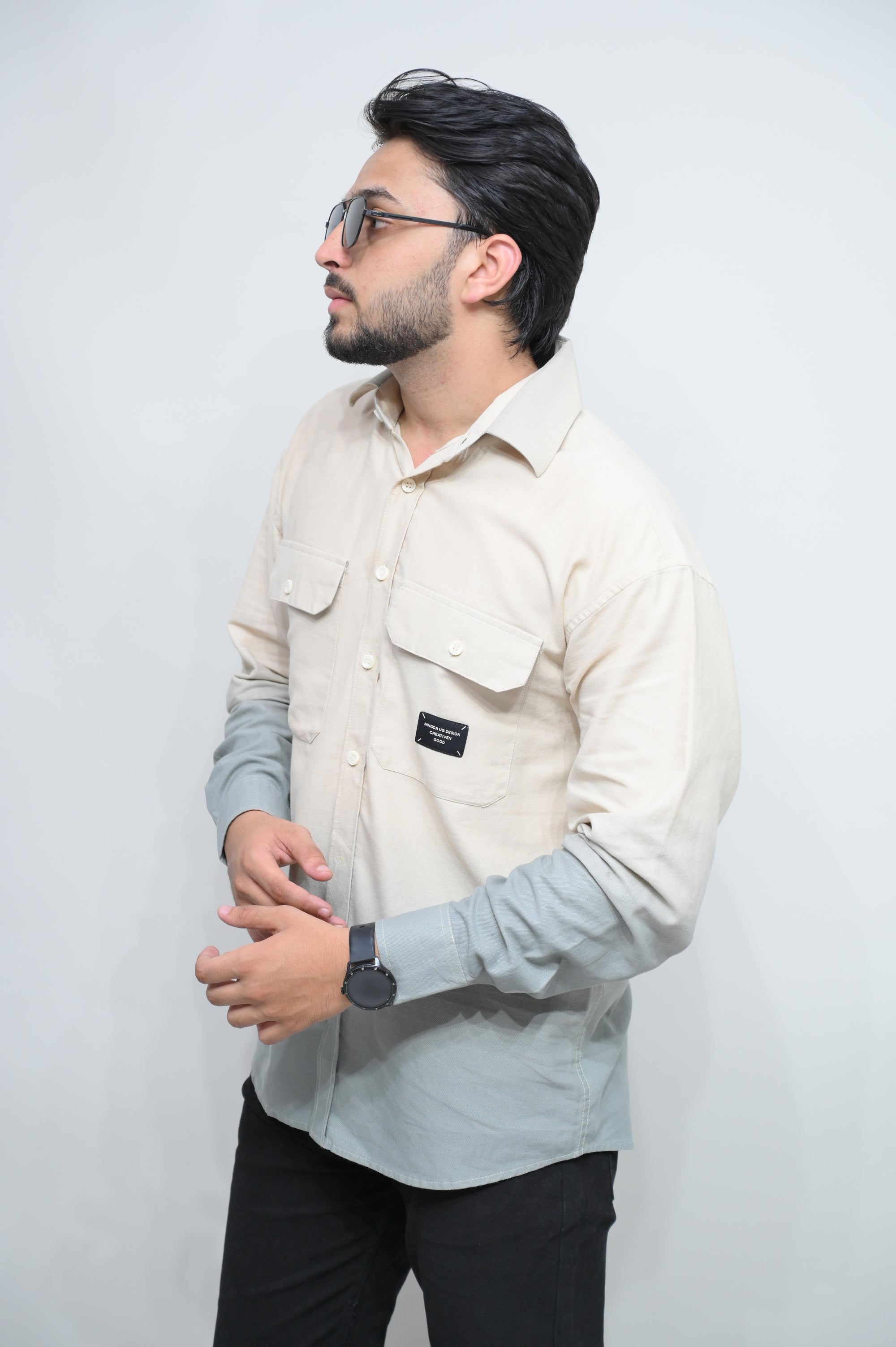 Dual Tone Gradient Casual Shirt