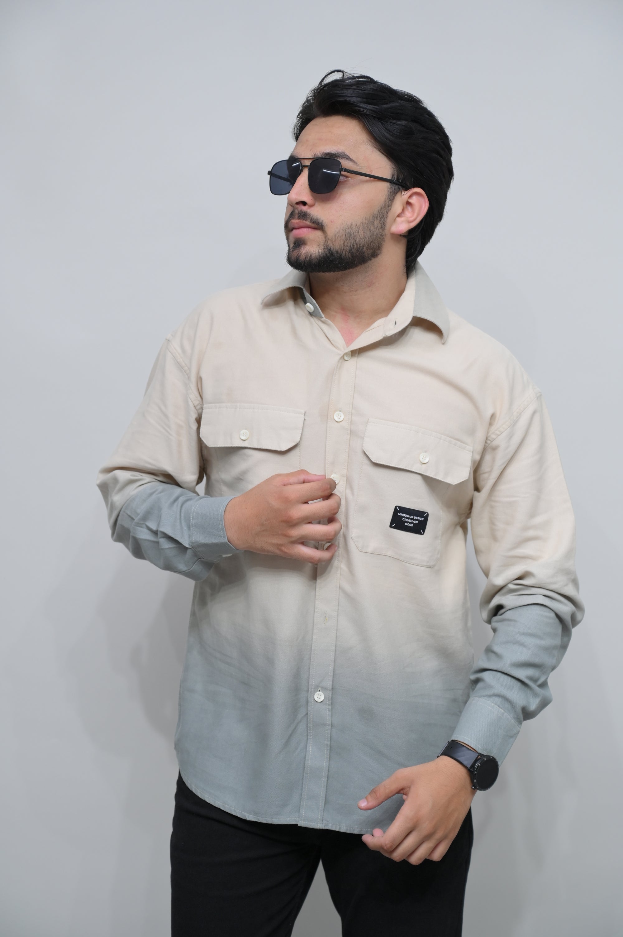 Dual Tone Gradient Casual Shirt