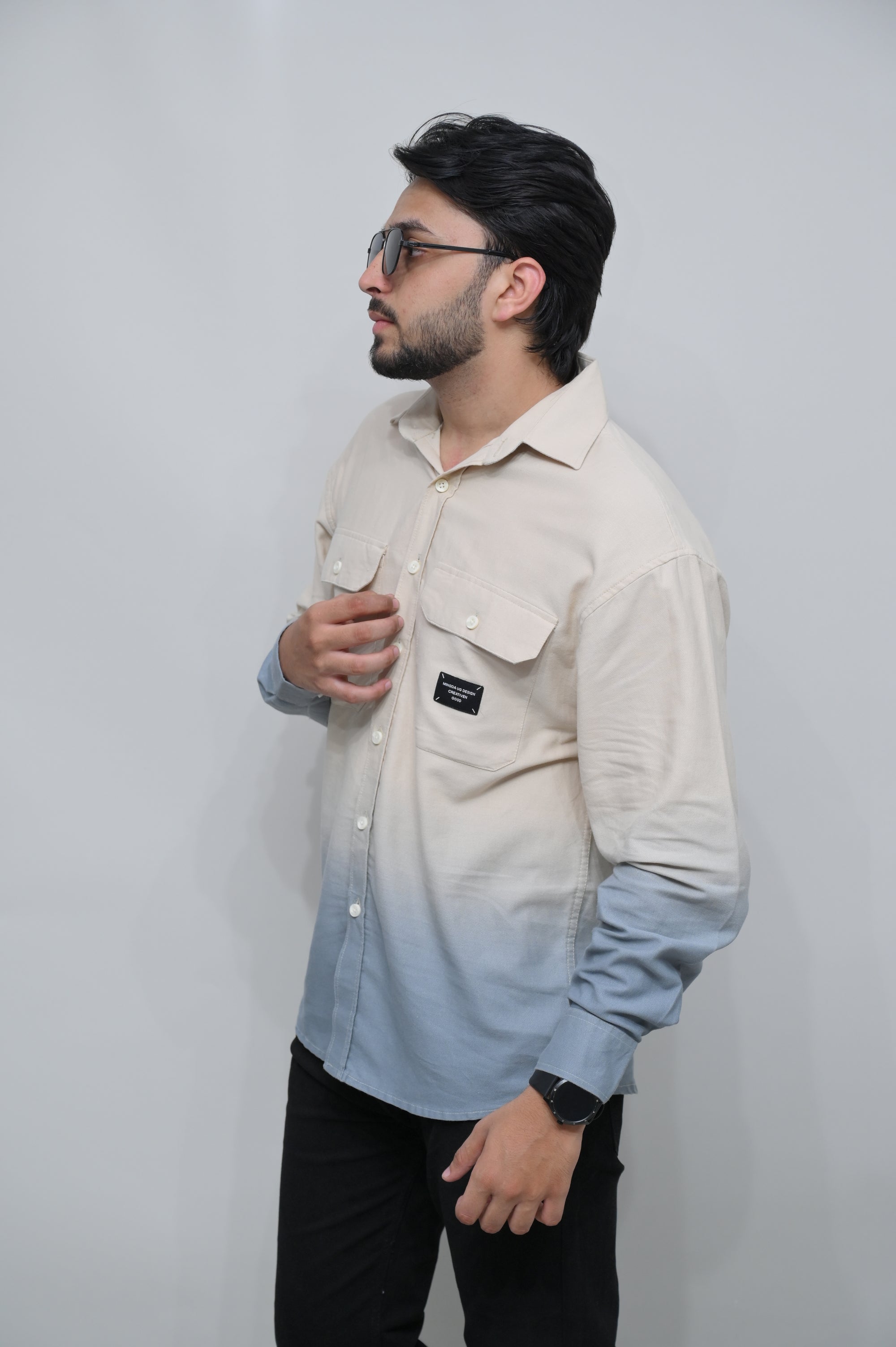 Dual Tone Gradient Casual Shirt