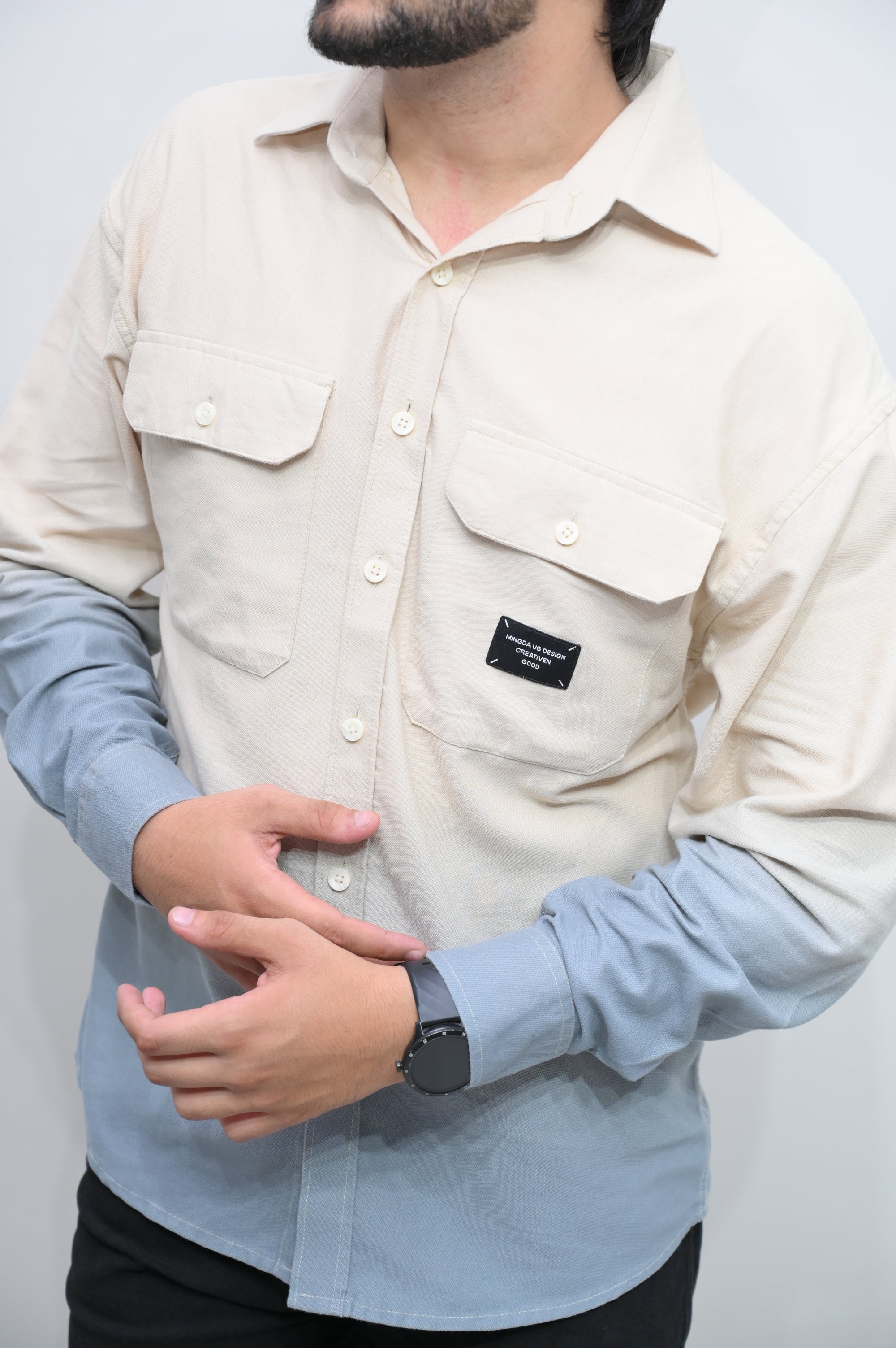 Dual Tone Gradient Casual Shirt
