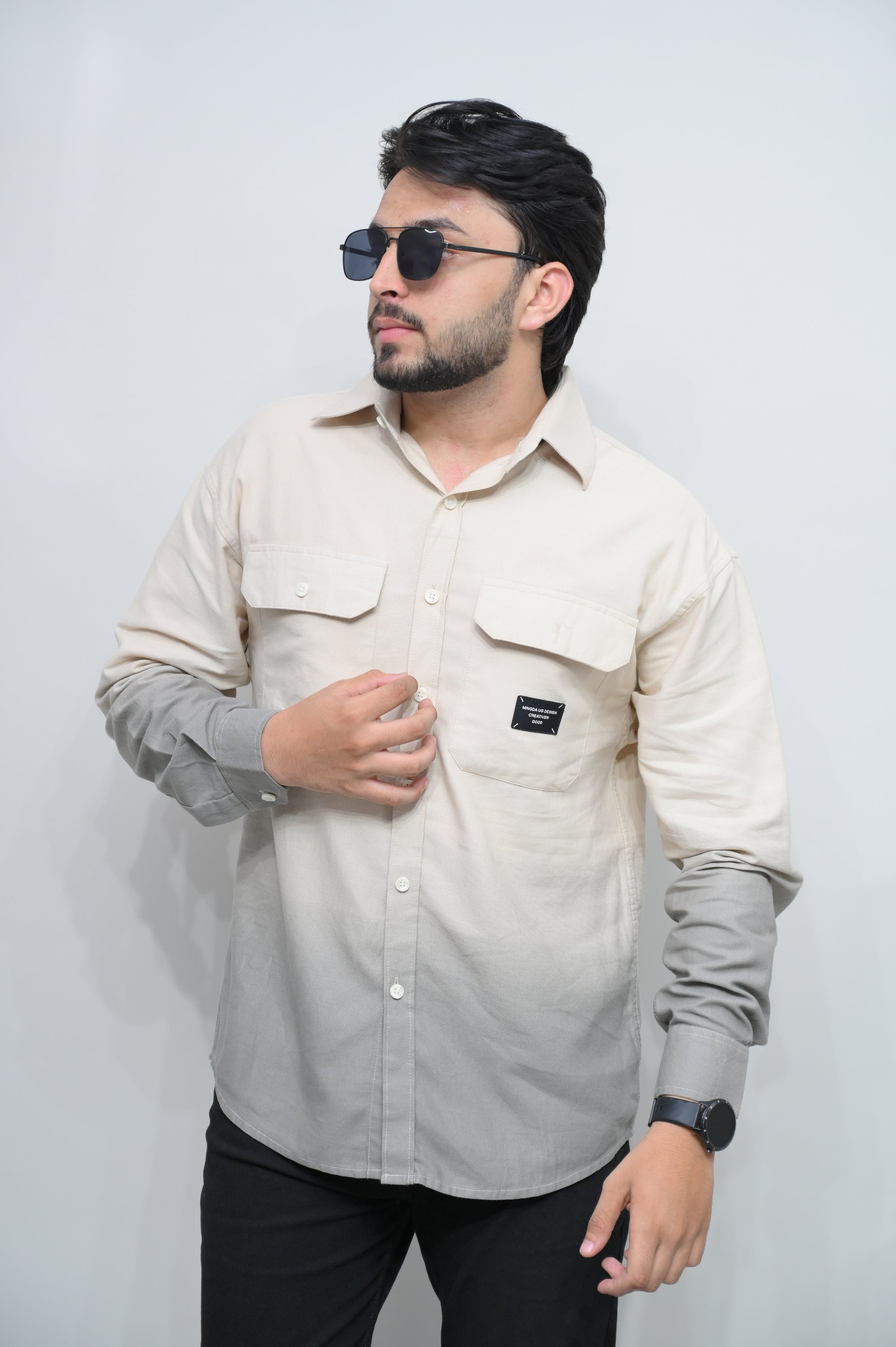 Dual Tone Gradient Casual Shirt