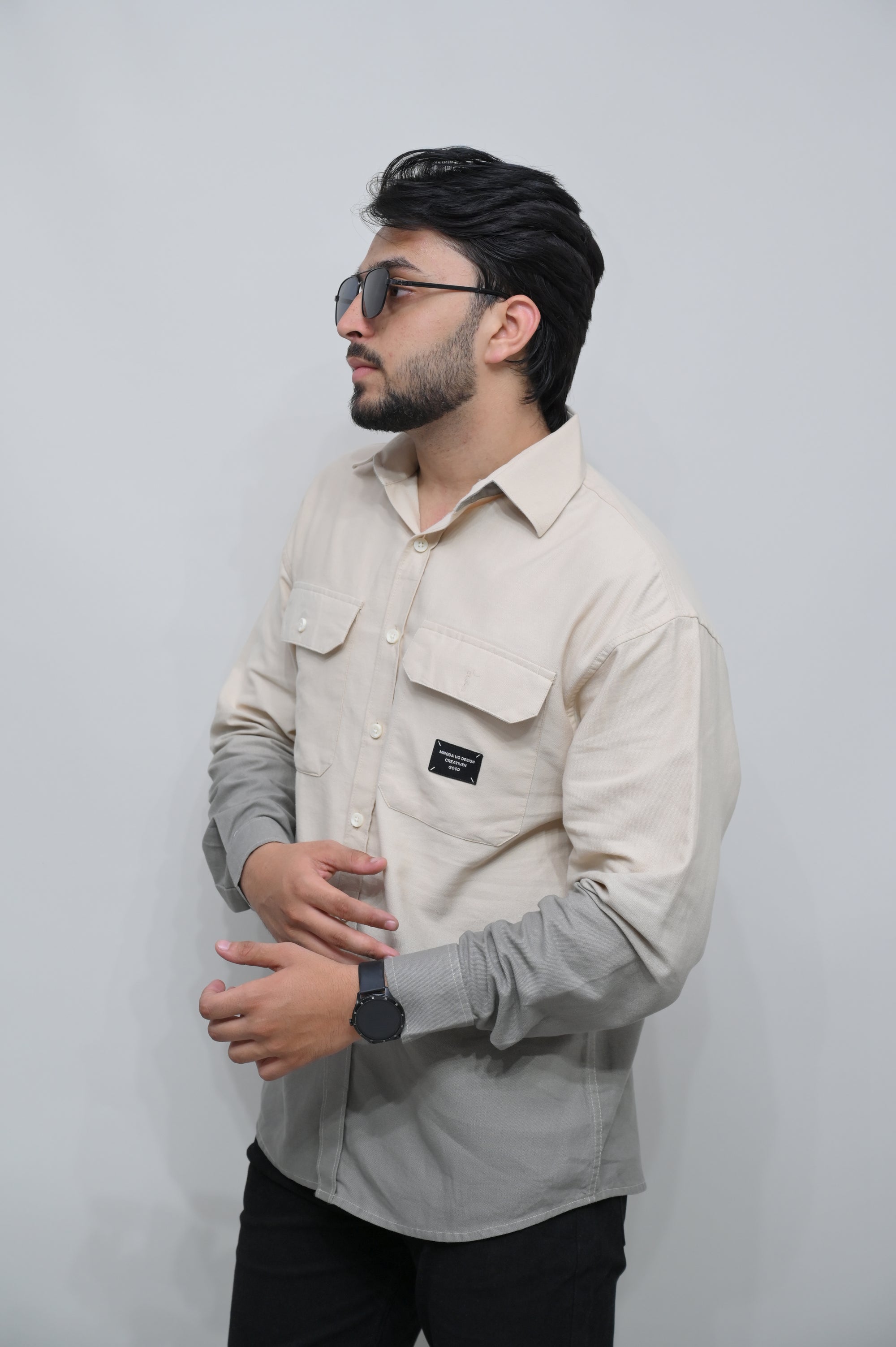 Dual Tone Gradient Casual Shirt