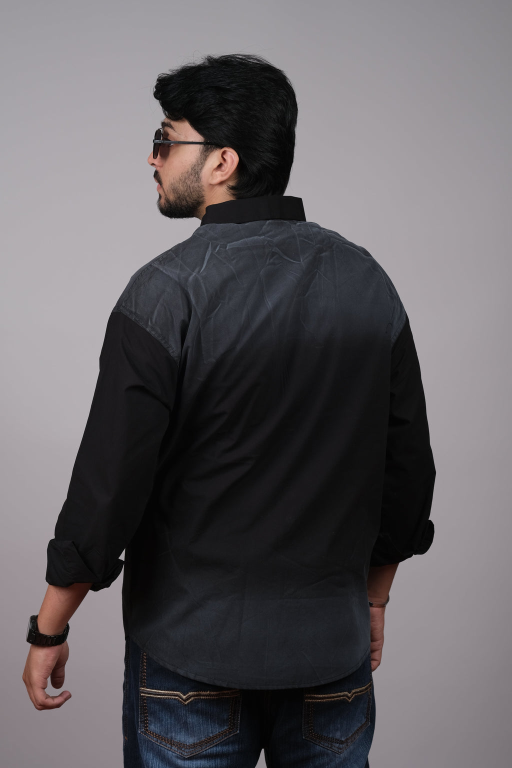 Black and Grey Colorblock New York Shirt
