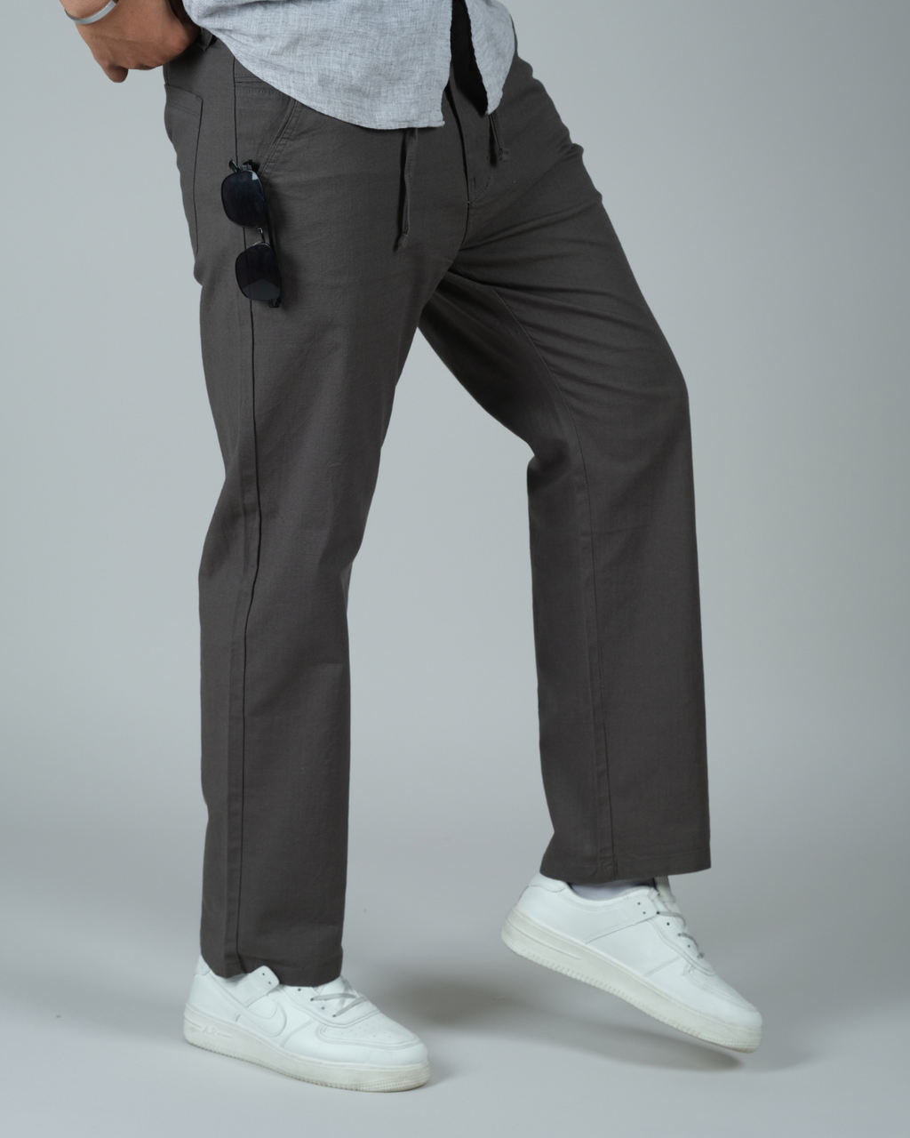 Dark Grey Drawstring Relaxed Fit Pants