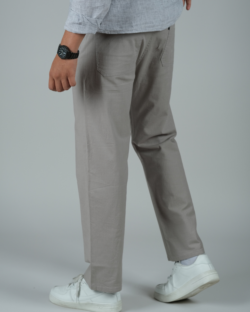 White Drawstring Relaxed Fit Pants