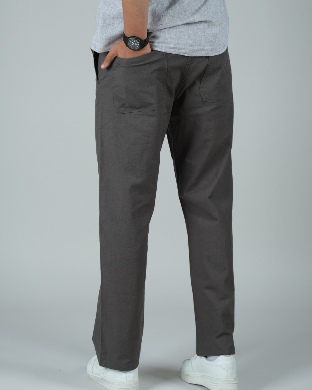 Dark Grey Drawstring Relaxed Fit Pants