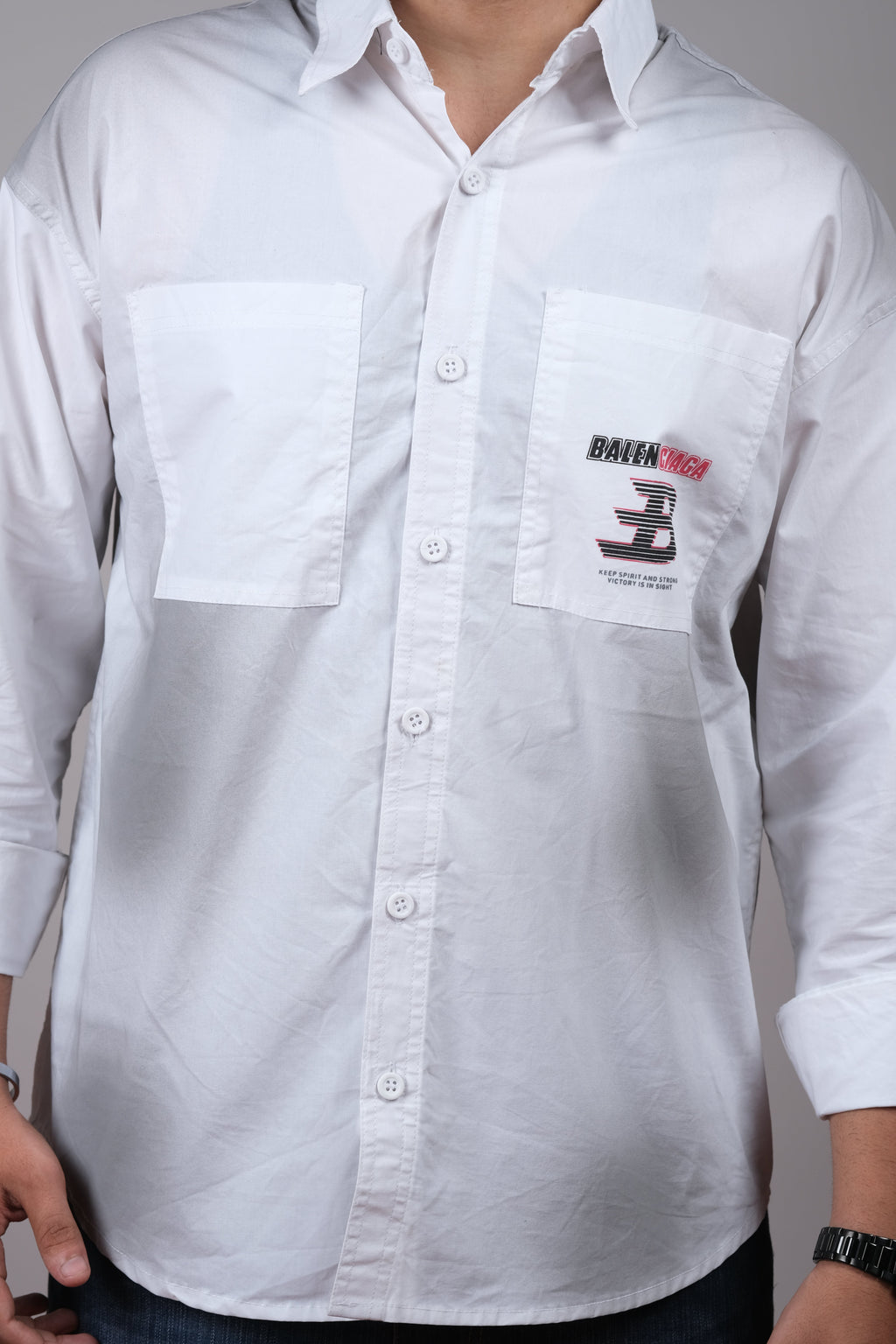 White Designer Cotton Shirt for Mens