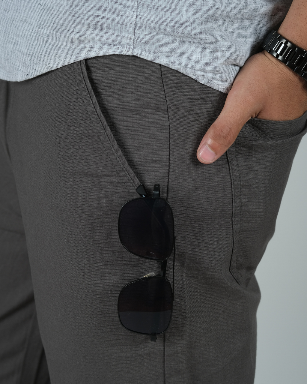Dark Grey Drawstring Relaxed Fit Pants