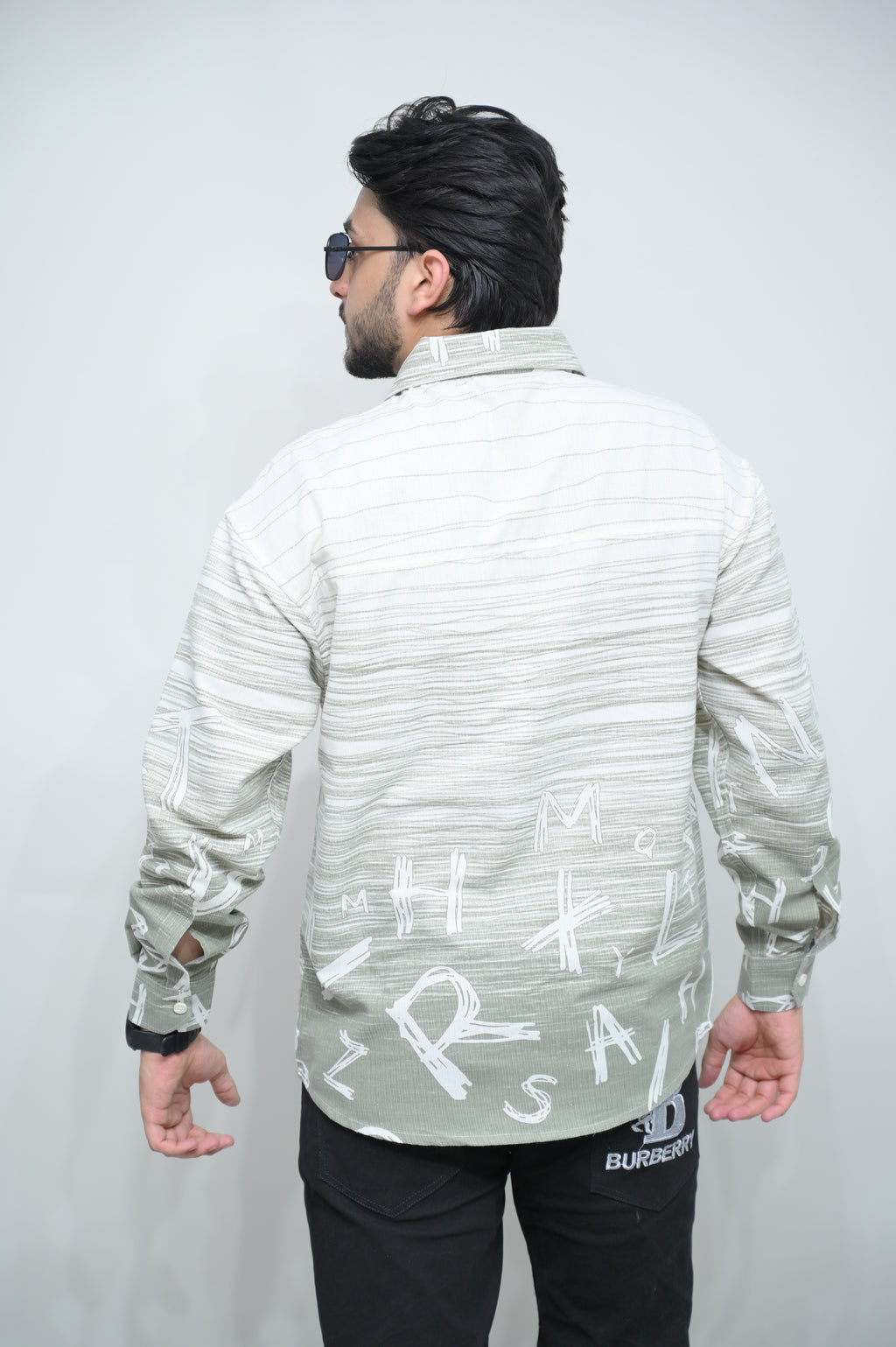 Urban Alphabet Print Casual Shirt